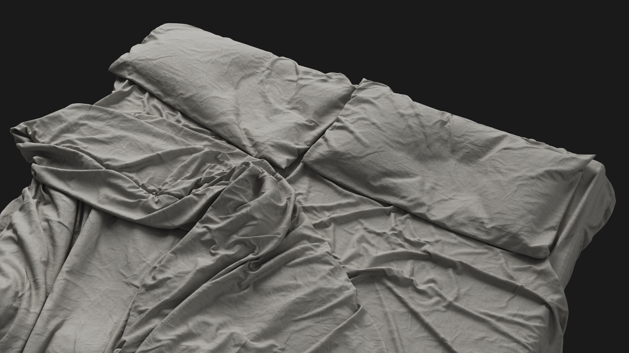 Messy Double Bed 3D model_6
