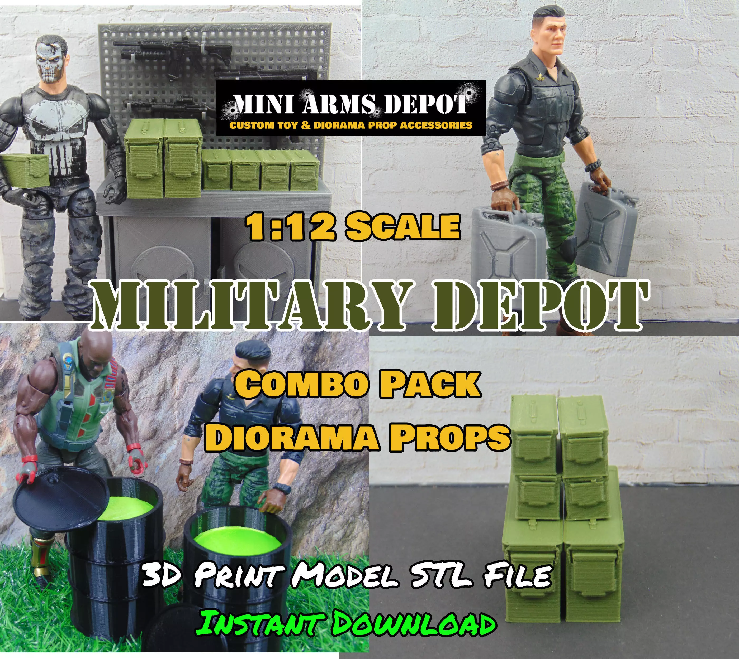 Custom 112 Military Depot Diorama Prop Accessory for GI JOE 3D print model_0