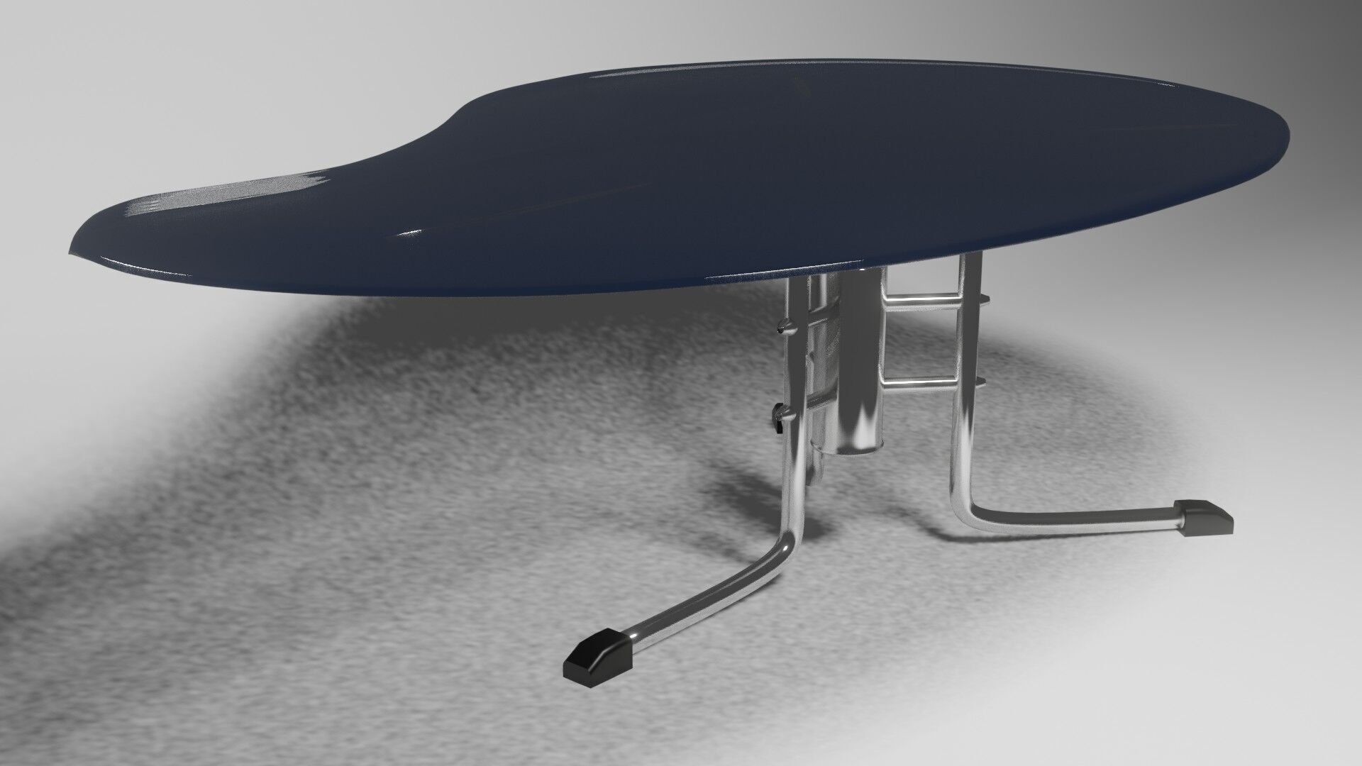 Modern Kidney-Shaped Glass Table High-Quality 3D Model 3D model_4