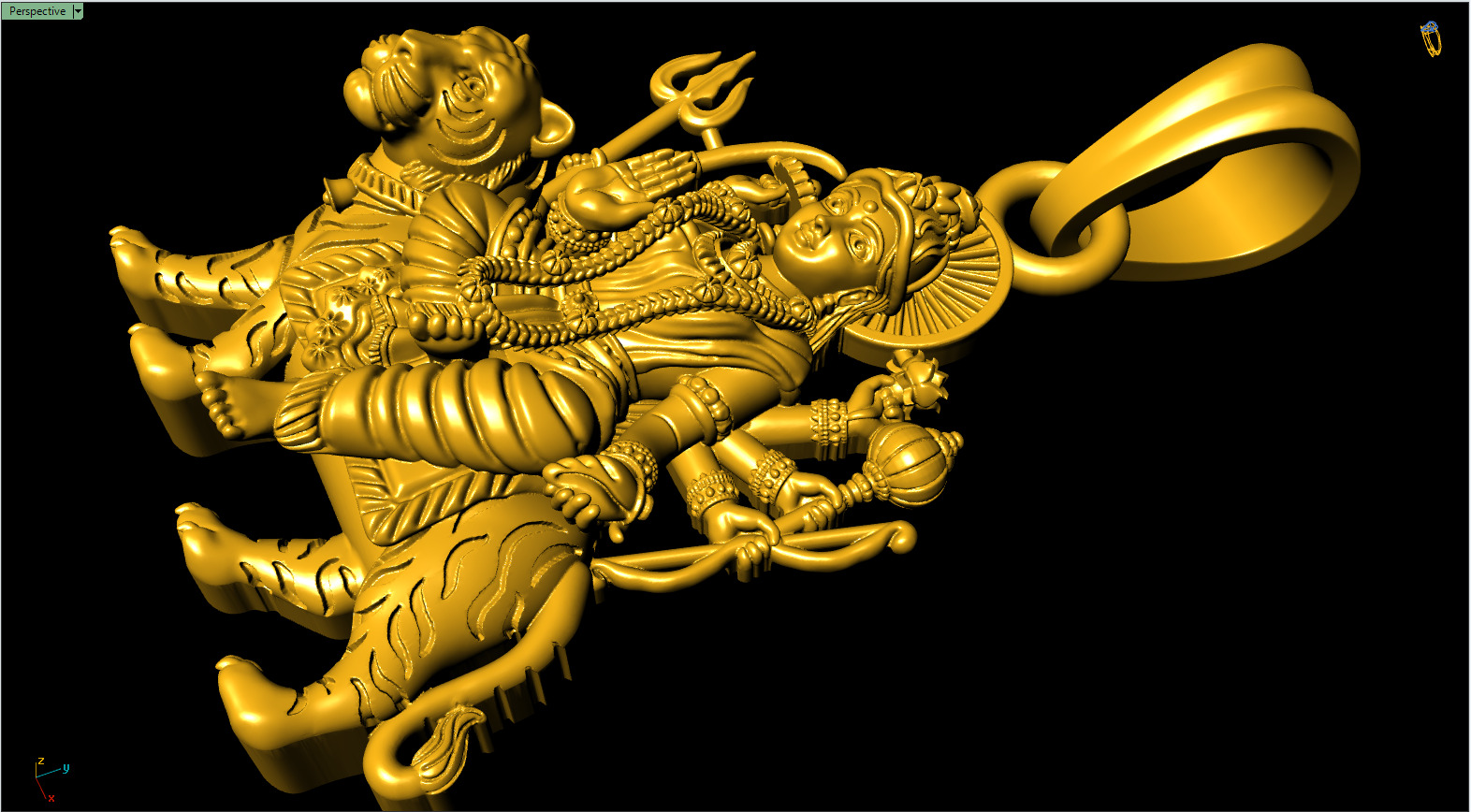 Santoshi Mata pendant file-1 3D print model_6