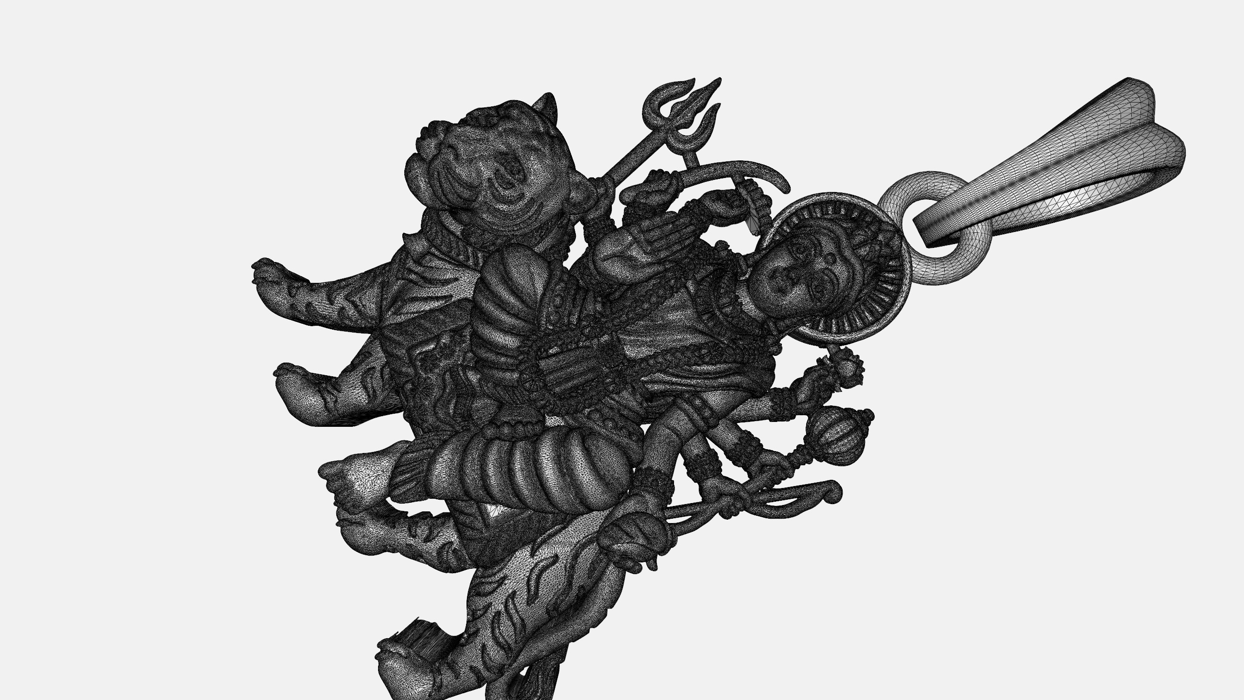 Santoshi Mata pendant file-1 3D print model_8