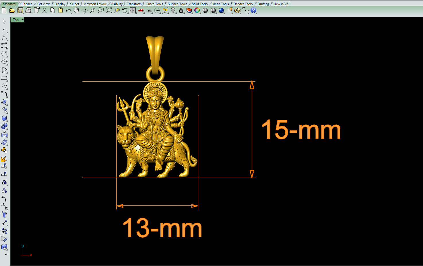 Santoshi Mata pendant file-1 3D print model_1