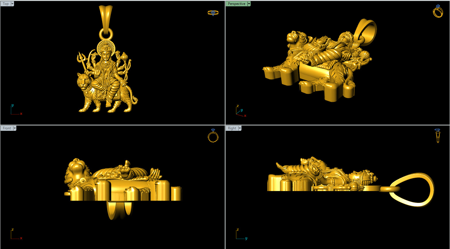 Santoshi Mata pendant file-1 3D print model_3