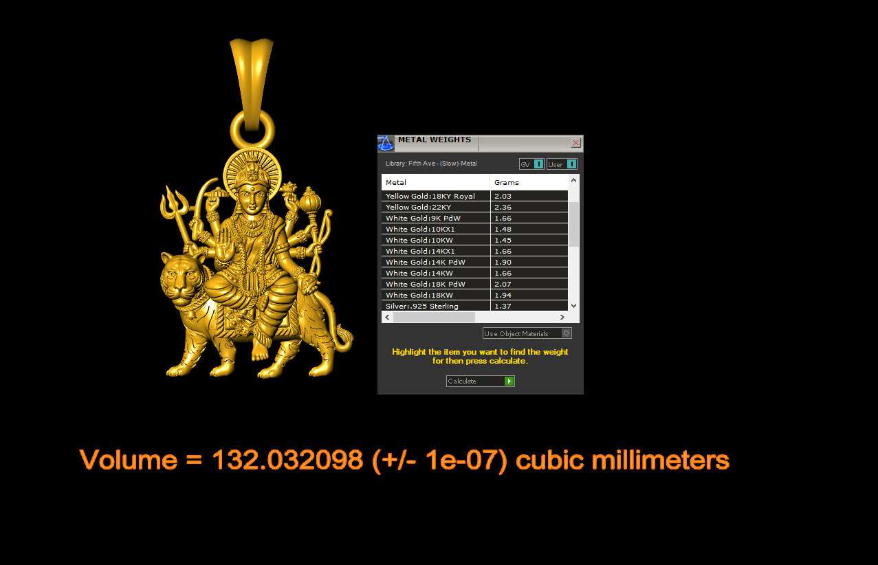 Santoshi Mata pendant file-1 3D print model_2