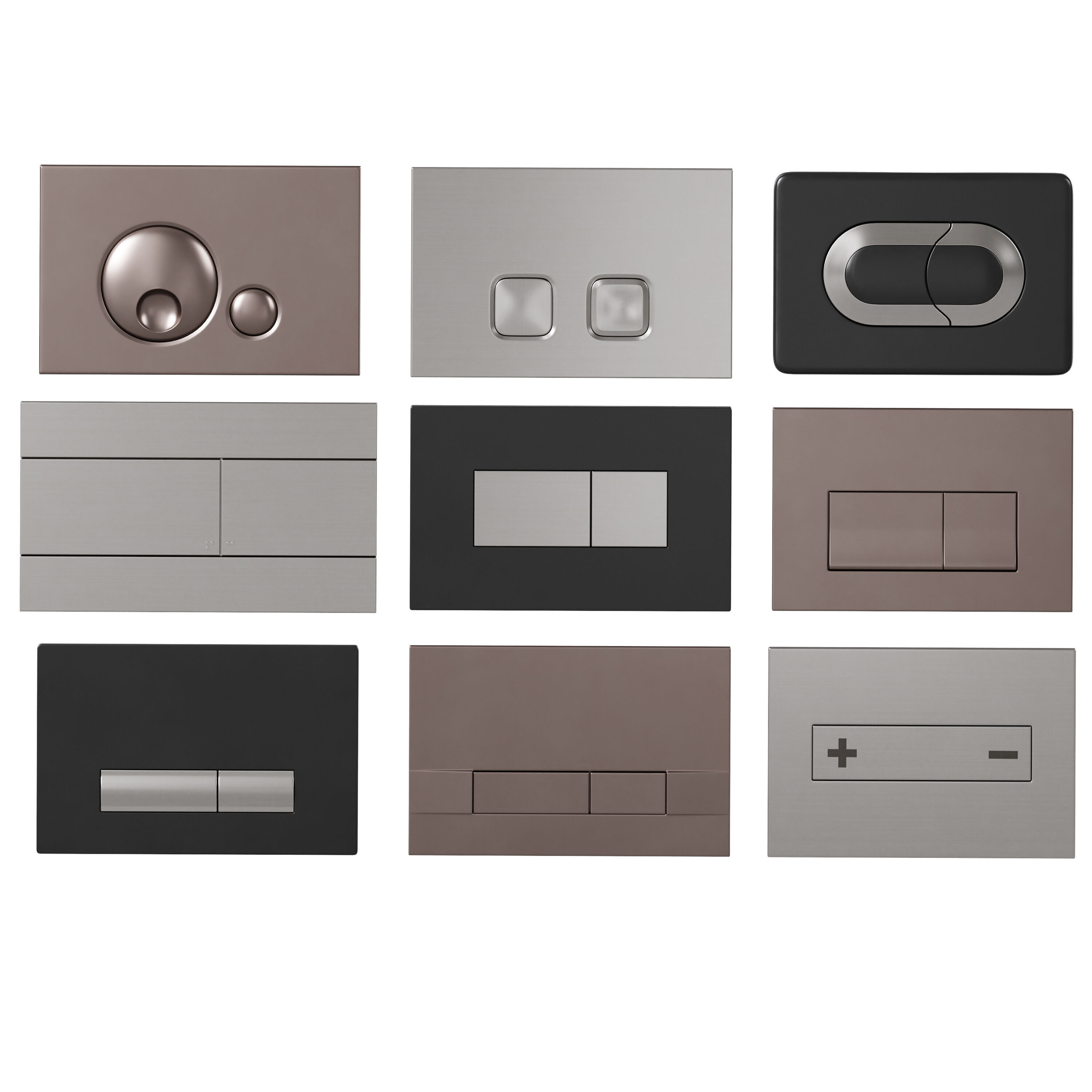 Flush buttons for installation by OLI 3D model_1