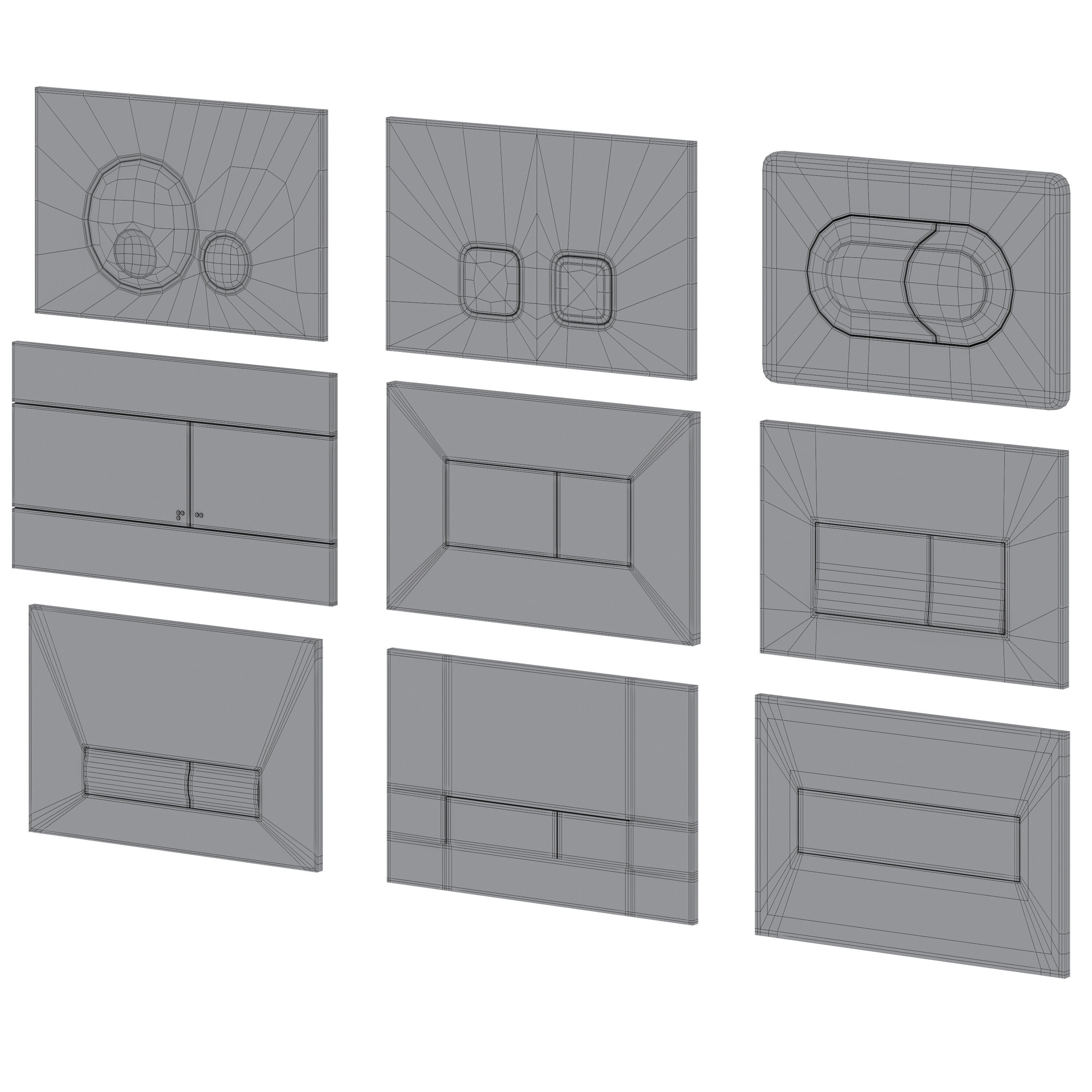 Flush buttons for installation by OLI 3D model_4