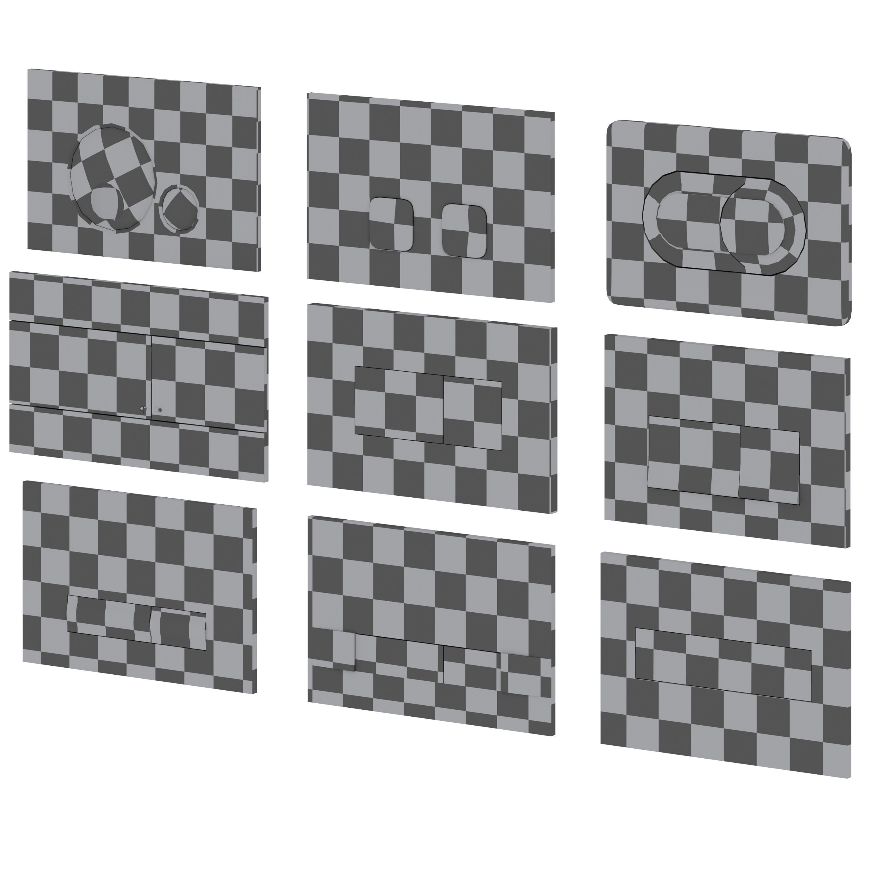 Flush buttons for installation by OLI 3D model_5