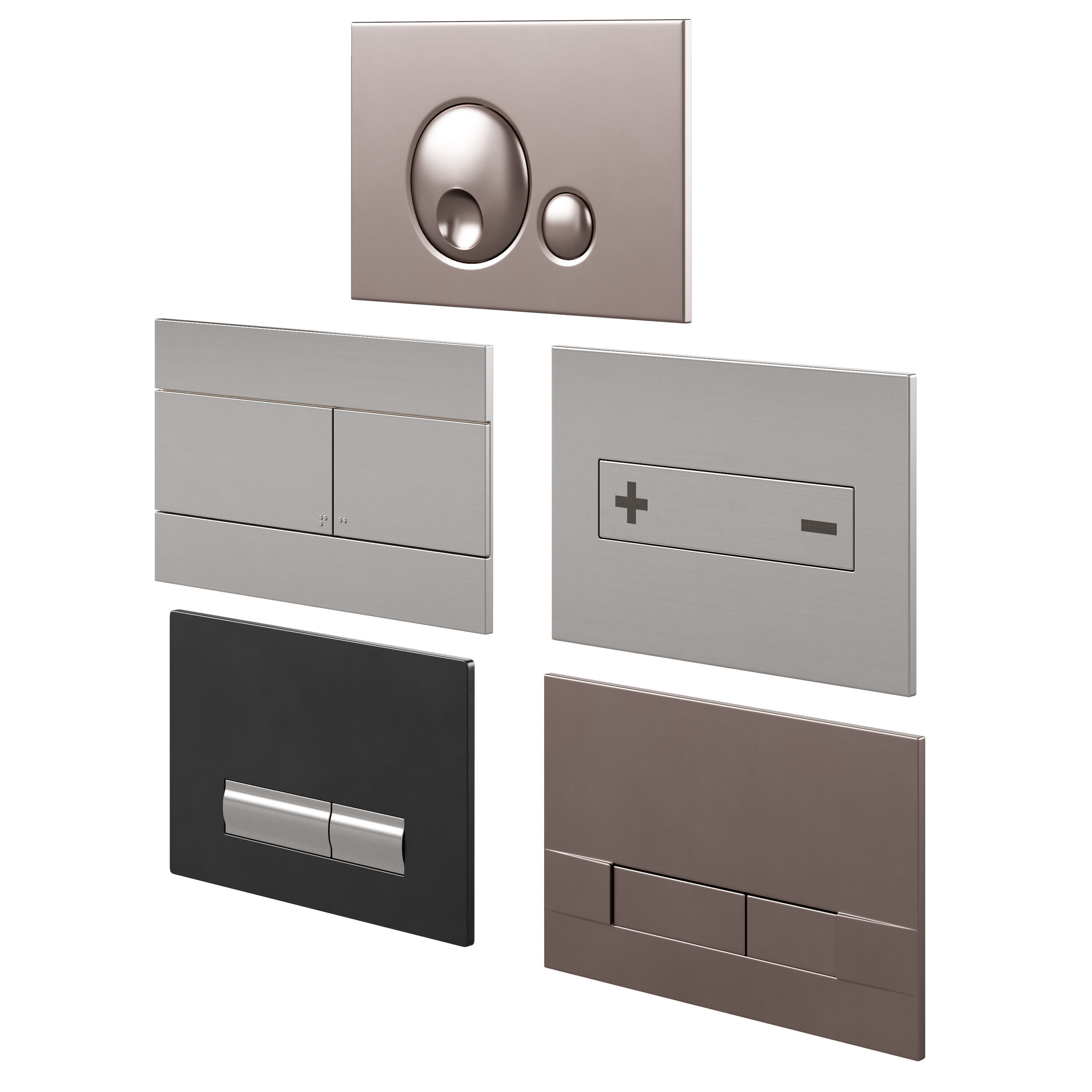 Flush buttons for installation by OLI 3D model_3