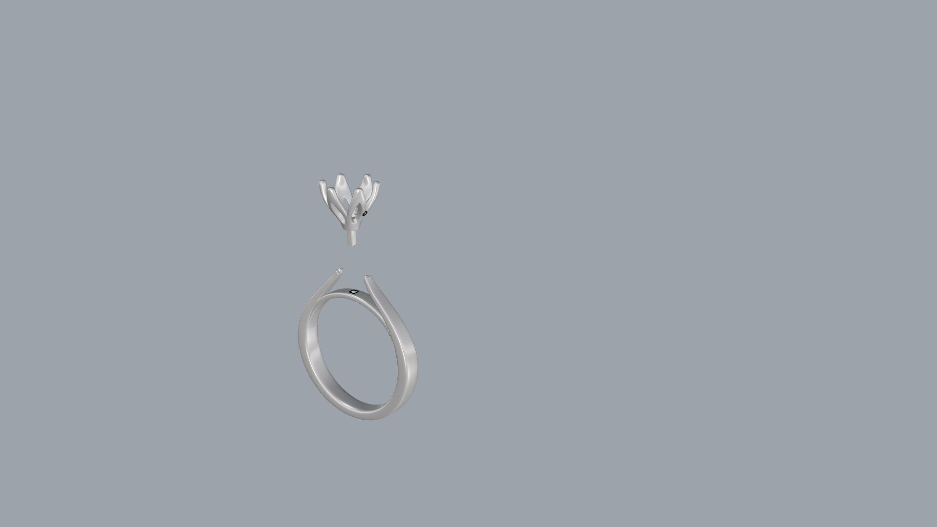 Solitaire Engagement Ring 3D print model_14