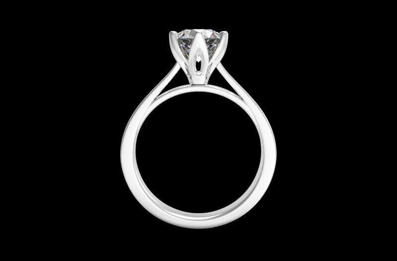 Solitaire Engagement Ring 3D print model_10