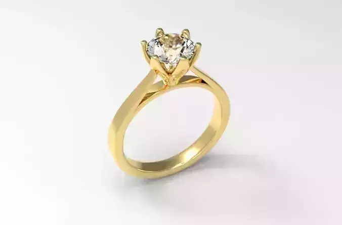 Solitaire Engagement Ring 3D print model