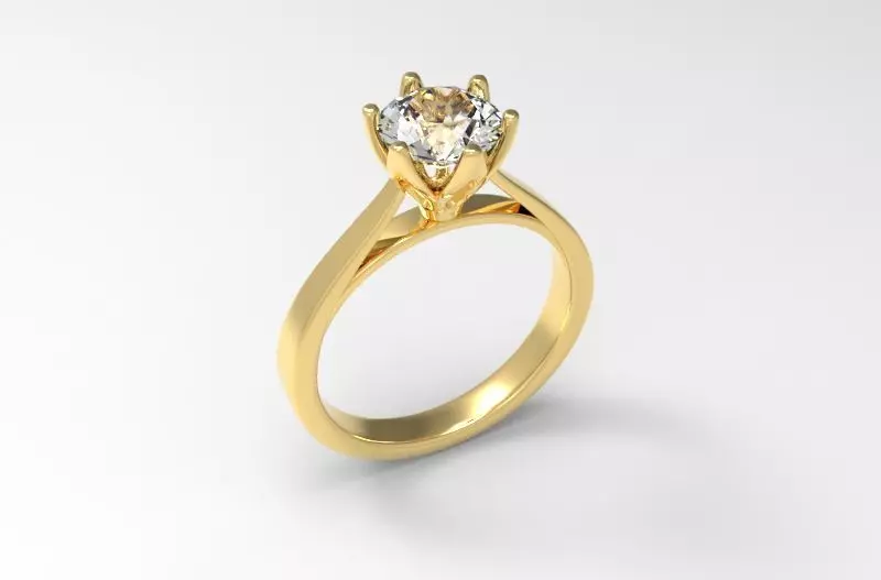Solitaire Engagement Ring 3D print model_0