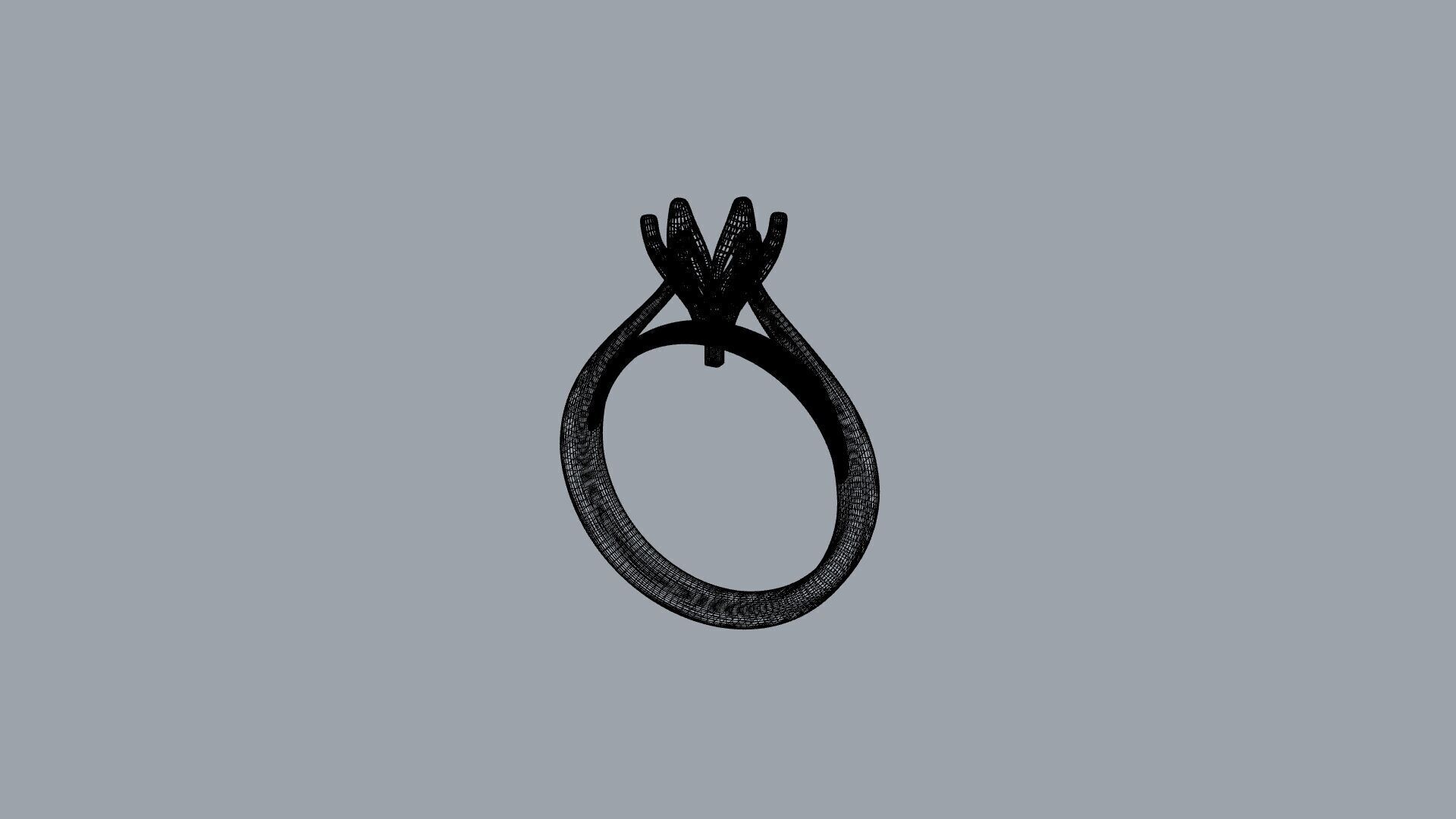 Solitaire Engagement Ring 3D print model_16