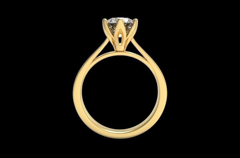 Solitaire Engagement Ring 3D print model_2