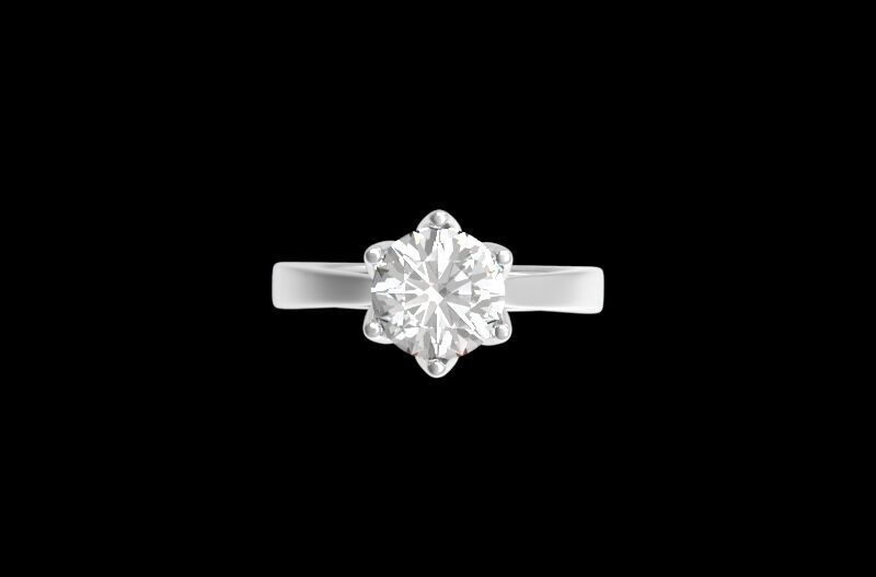 Solitaire Engagement Ring 3D print model_11
