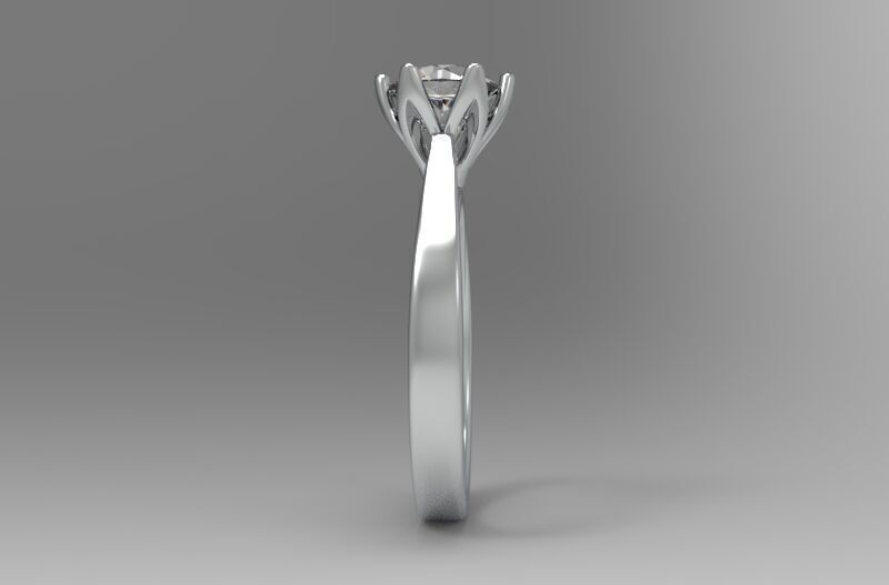 Solitaire Engagement Ring 3D print model_7