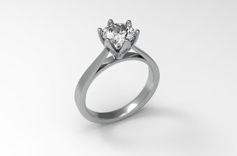 Solitaire Engagement Ring 3D print model_15