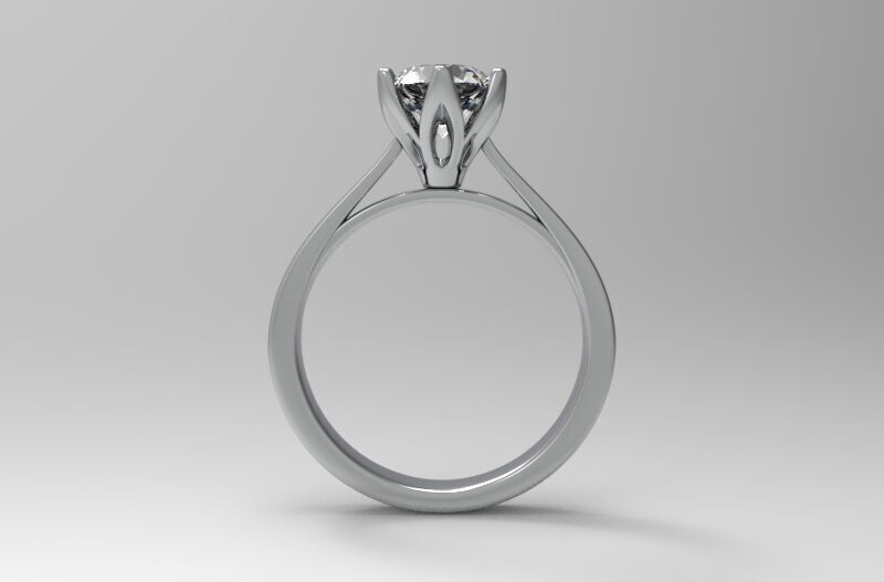 Solitaire Engagement Ring 3D print model_8