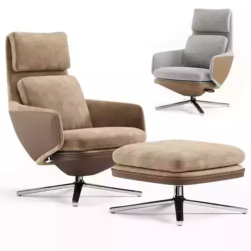 Vitra Chair Grand Relax and Ottoman