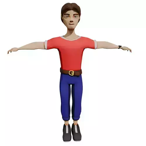 Stylized Male Character MultiRes PBR Textures in Blender