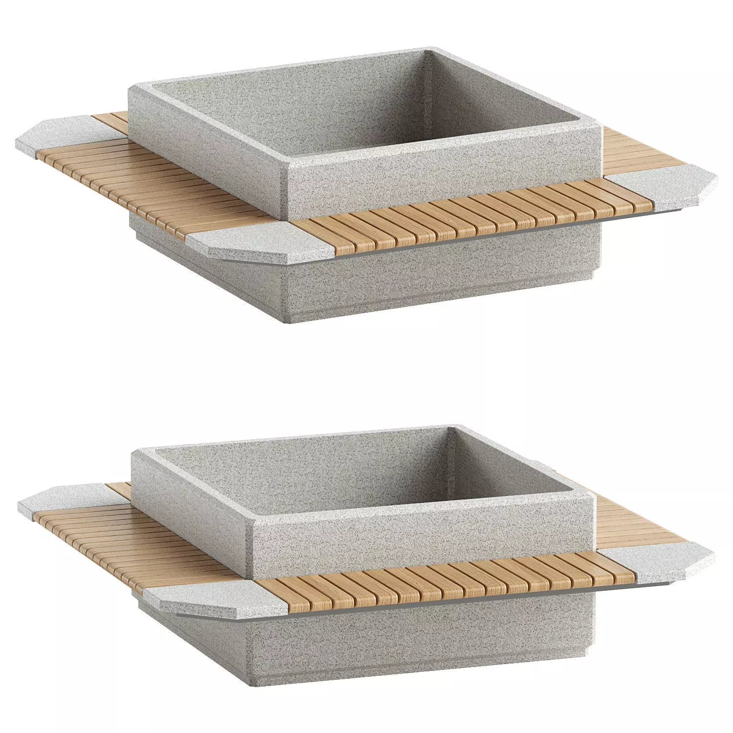 SQUARE PLANTER BENCH 93 3D model