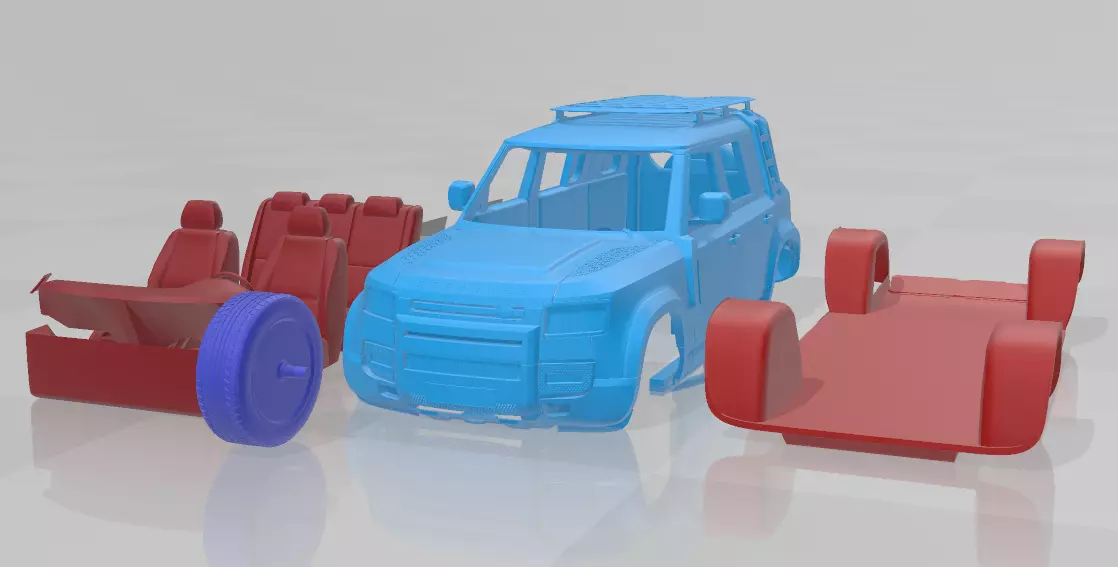 Land Rover Defender Explorer Separate Parts 3D Model 3D print model