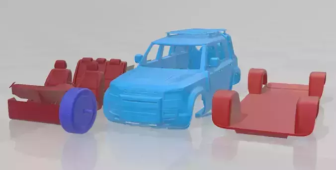 Land Rover Defender Explorer  Separate Parts 3D Model 3D print model