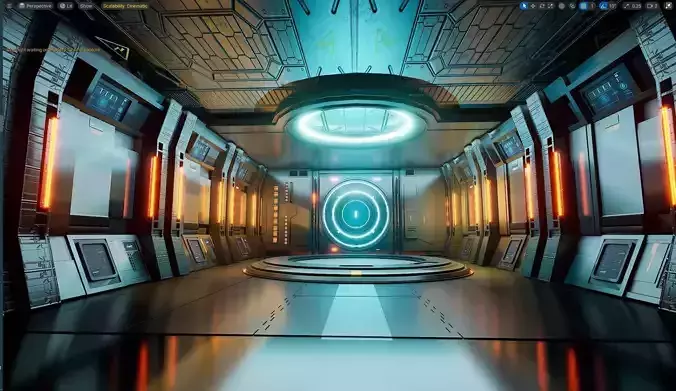 UE5 Virtual Sci-Fi Set  Low-poly 3D model