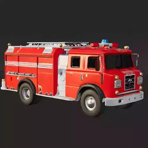 Realistic Detailed Fire Truck 3D Model - Emergency  3D print model