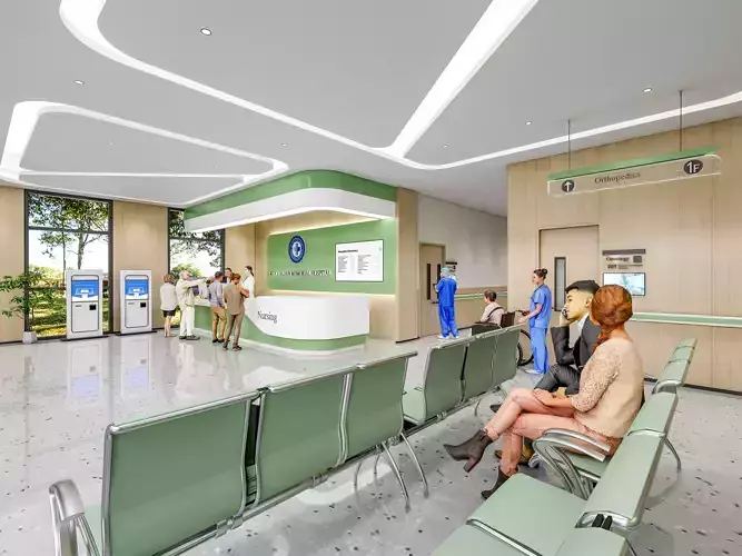 Hospital lobby reception hall 9 3D model