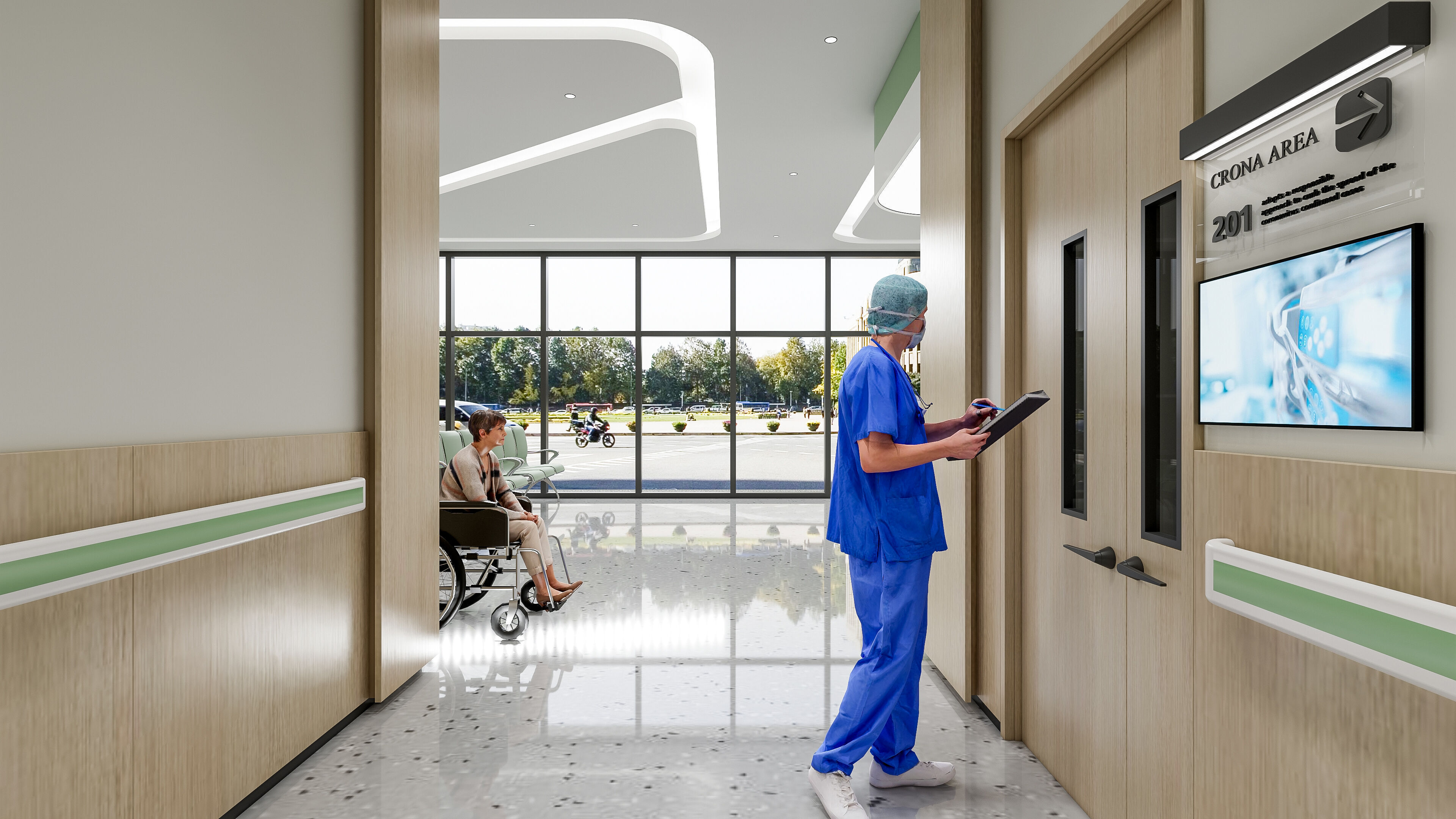 Hospital lobby reception hall 9 3D model_11