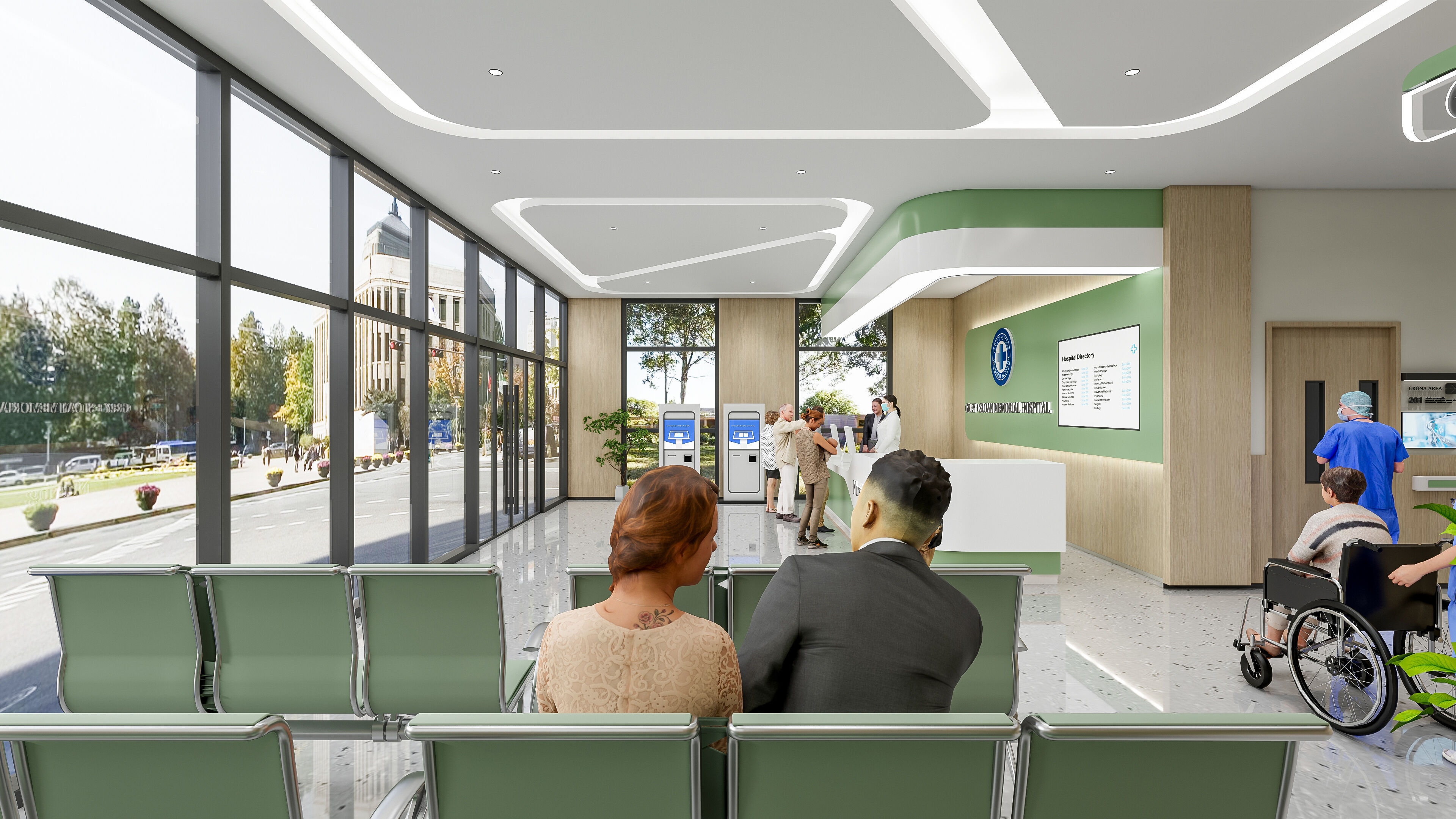 Hospital lobby reception hall 9 3D model_19