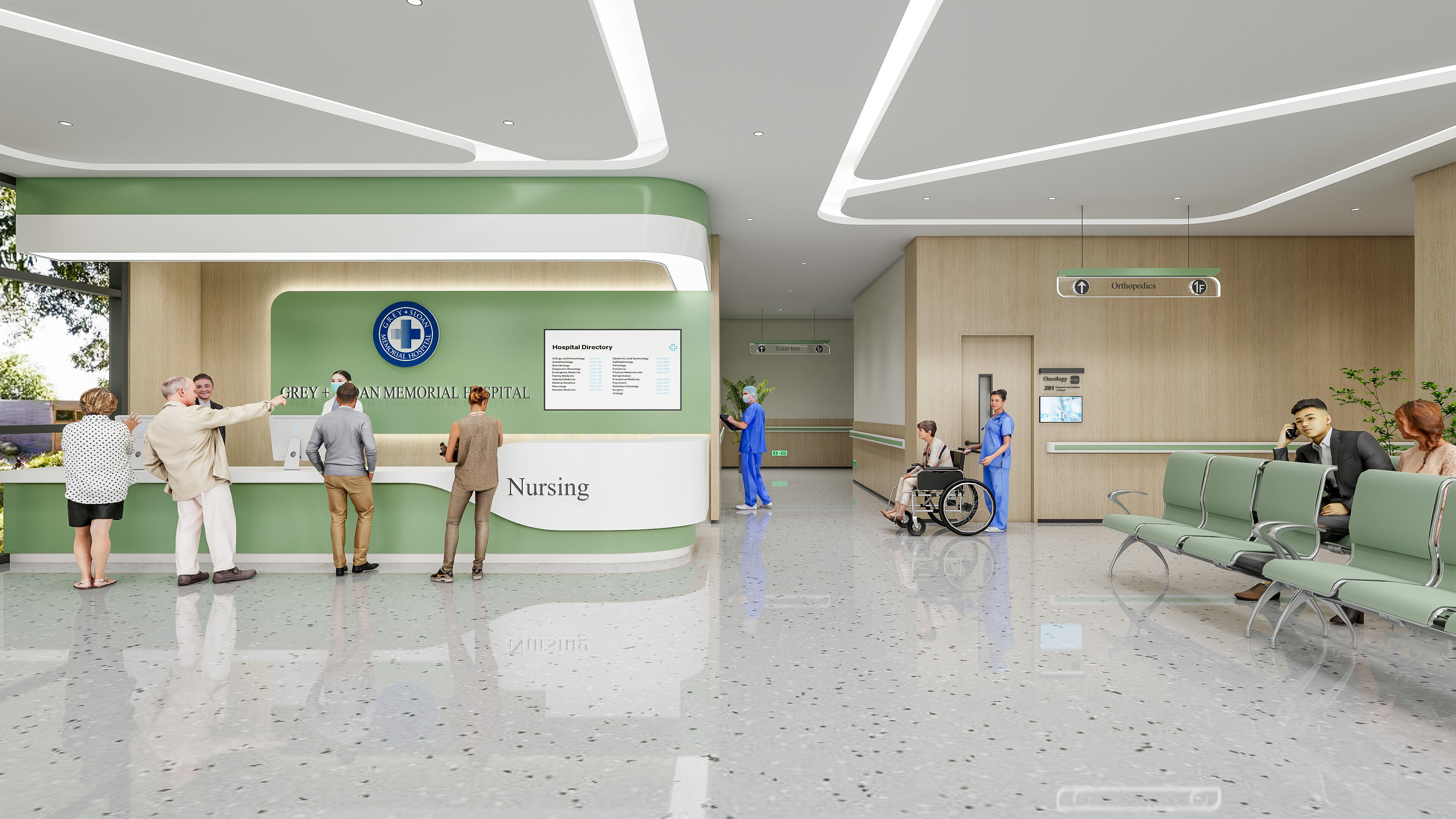Hospital lobby reception hall 9 3D model_27