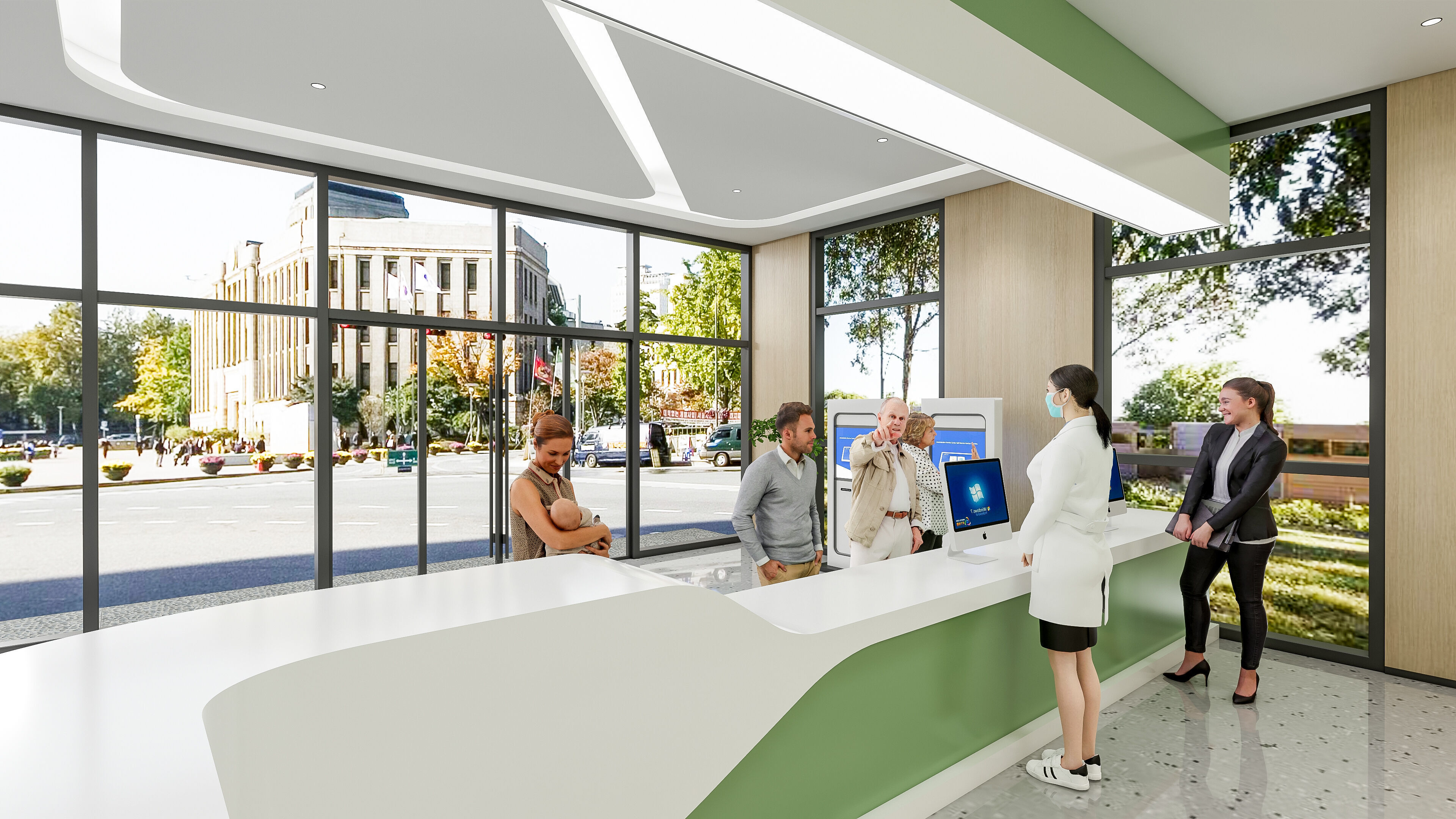 Hospital lobby reception hall 9 3D model_6