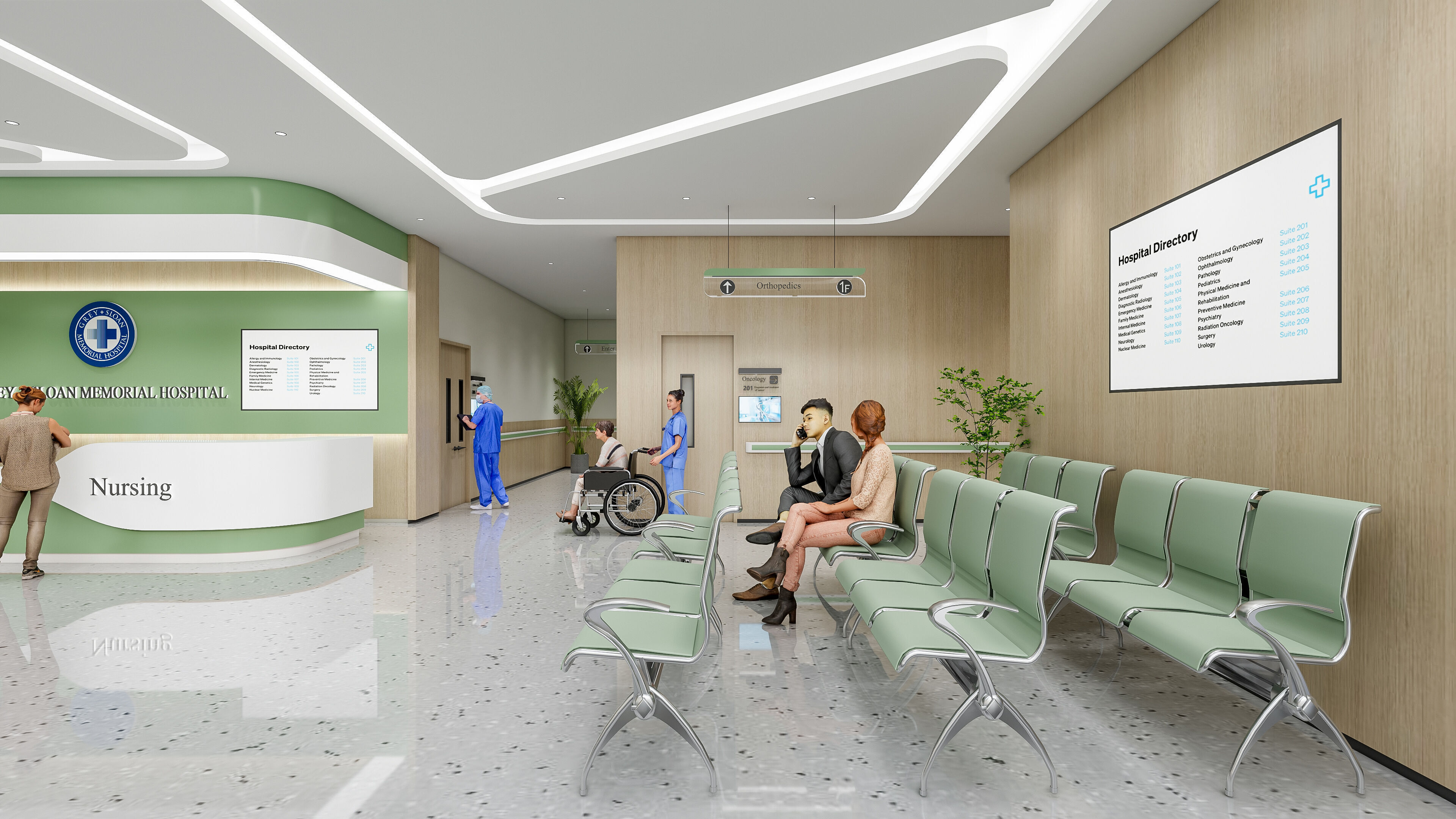 Hospital lobby reception hall 9 3D model_16
