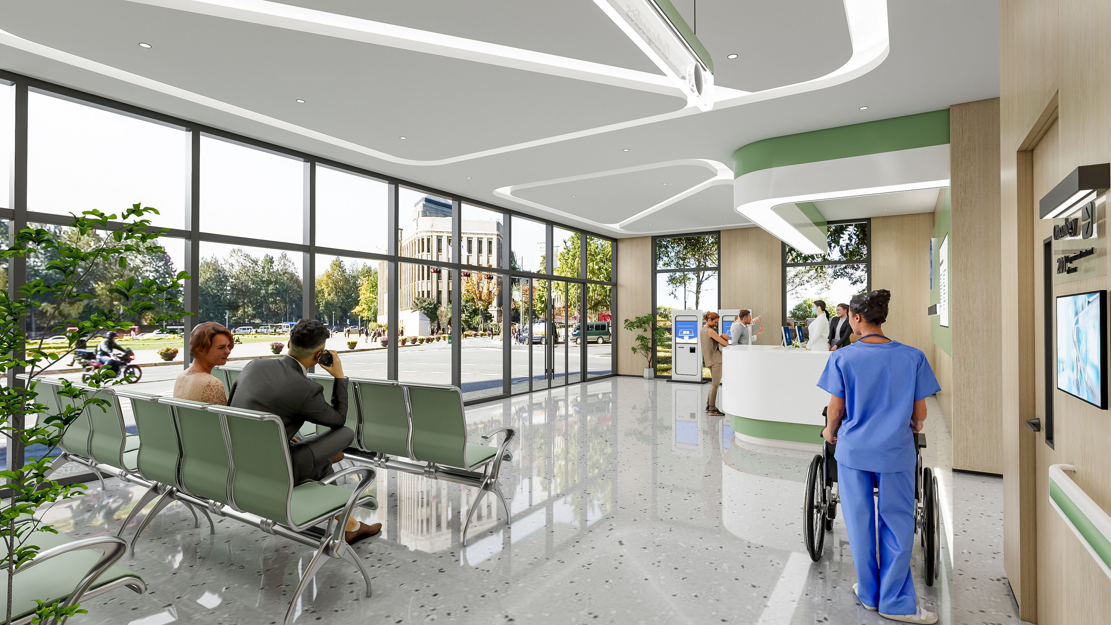 Hospital lobby reception hall 9 3D model_8