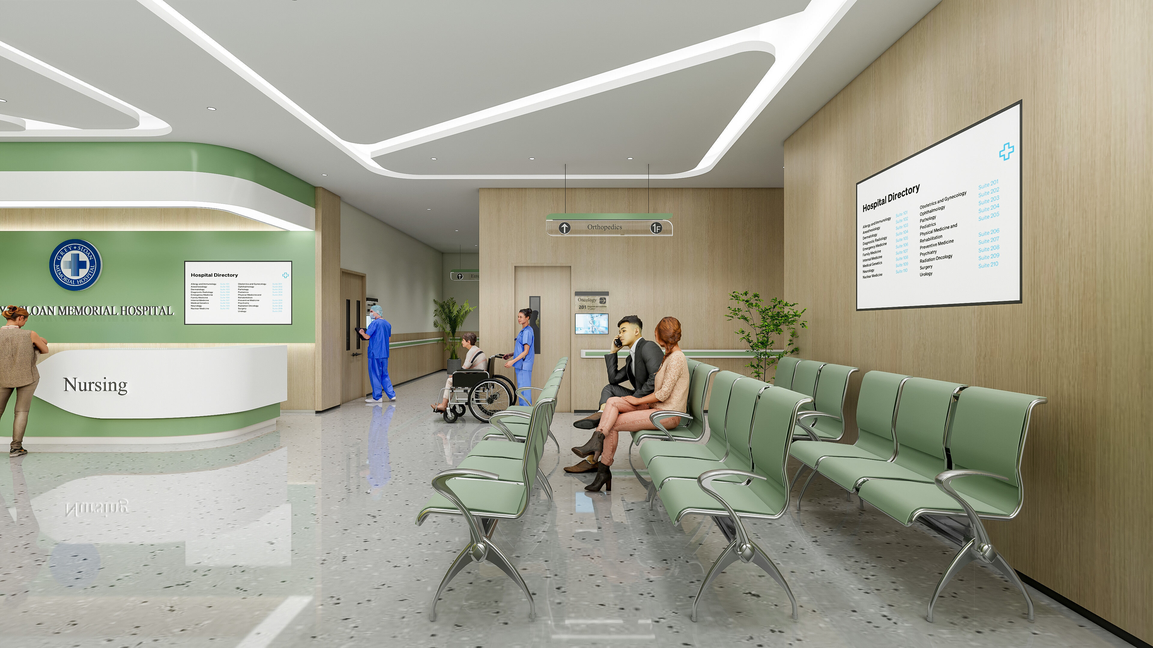 Hospital lobby reception hall 9 3D model_26