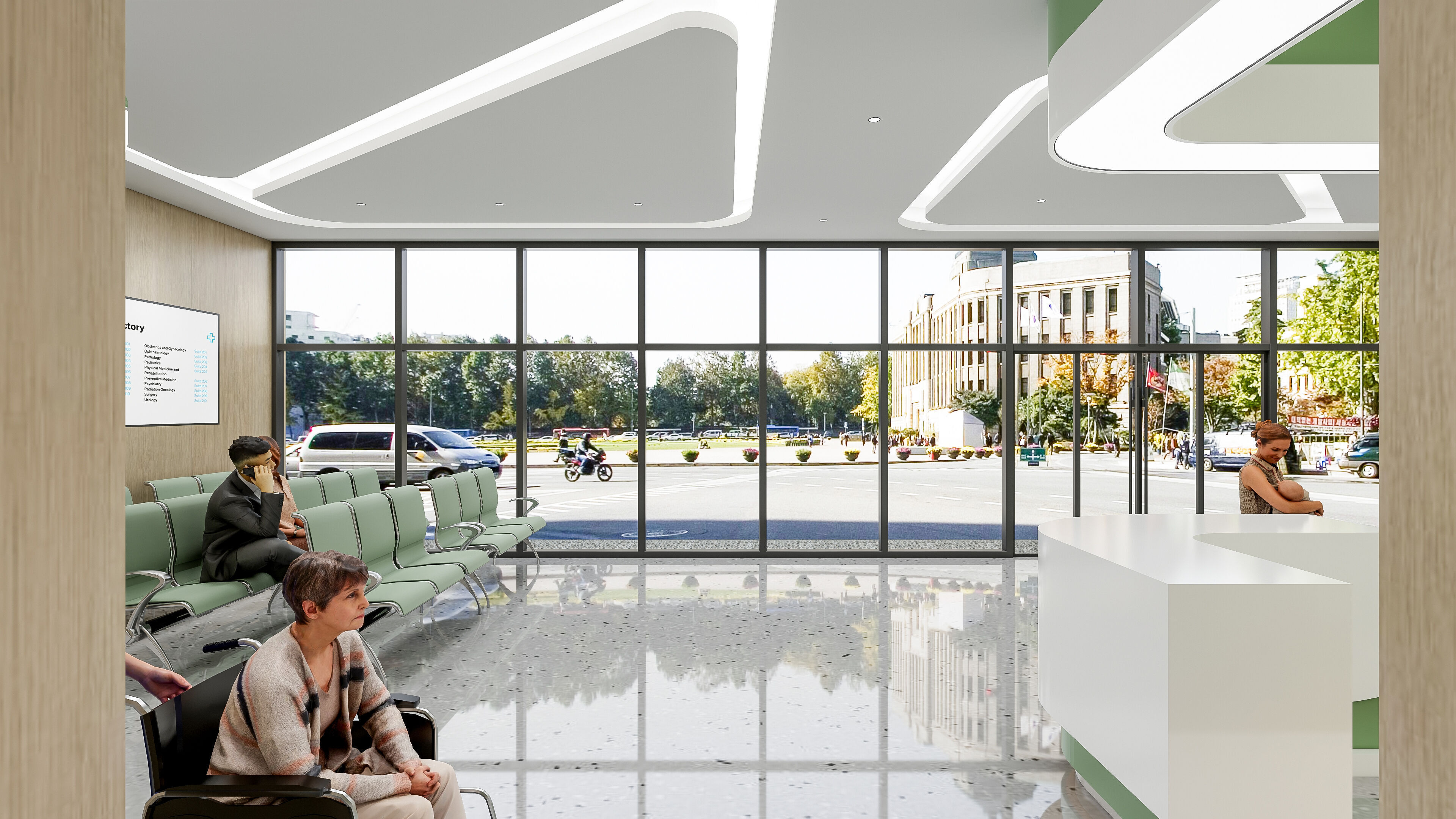 Hospital lobby reception hall 9 3D model_10