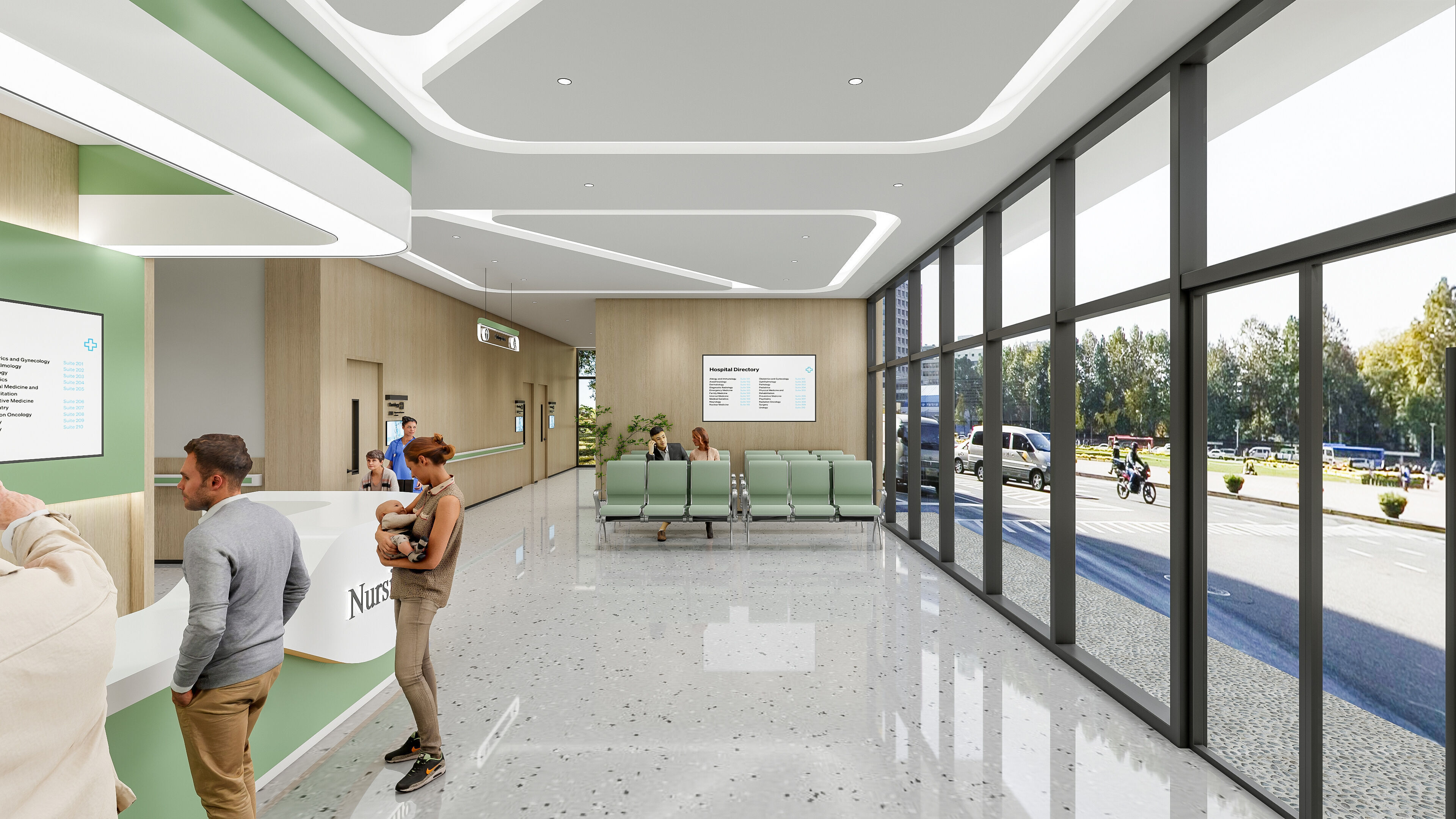 Hospital lobby reception hall 9 3D model_17