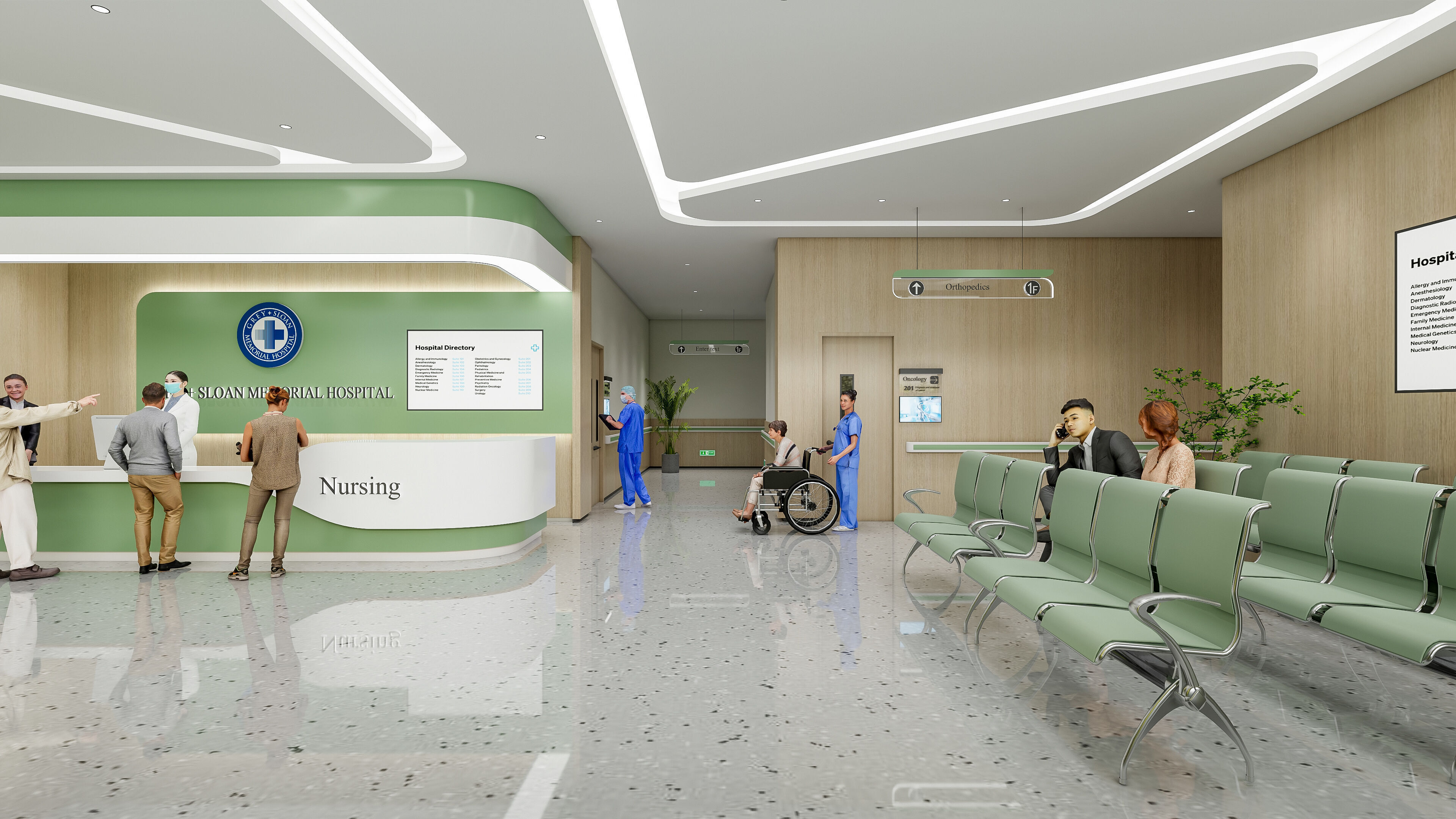 Hospital lobby reception hall 9 3D model_25