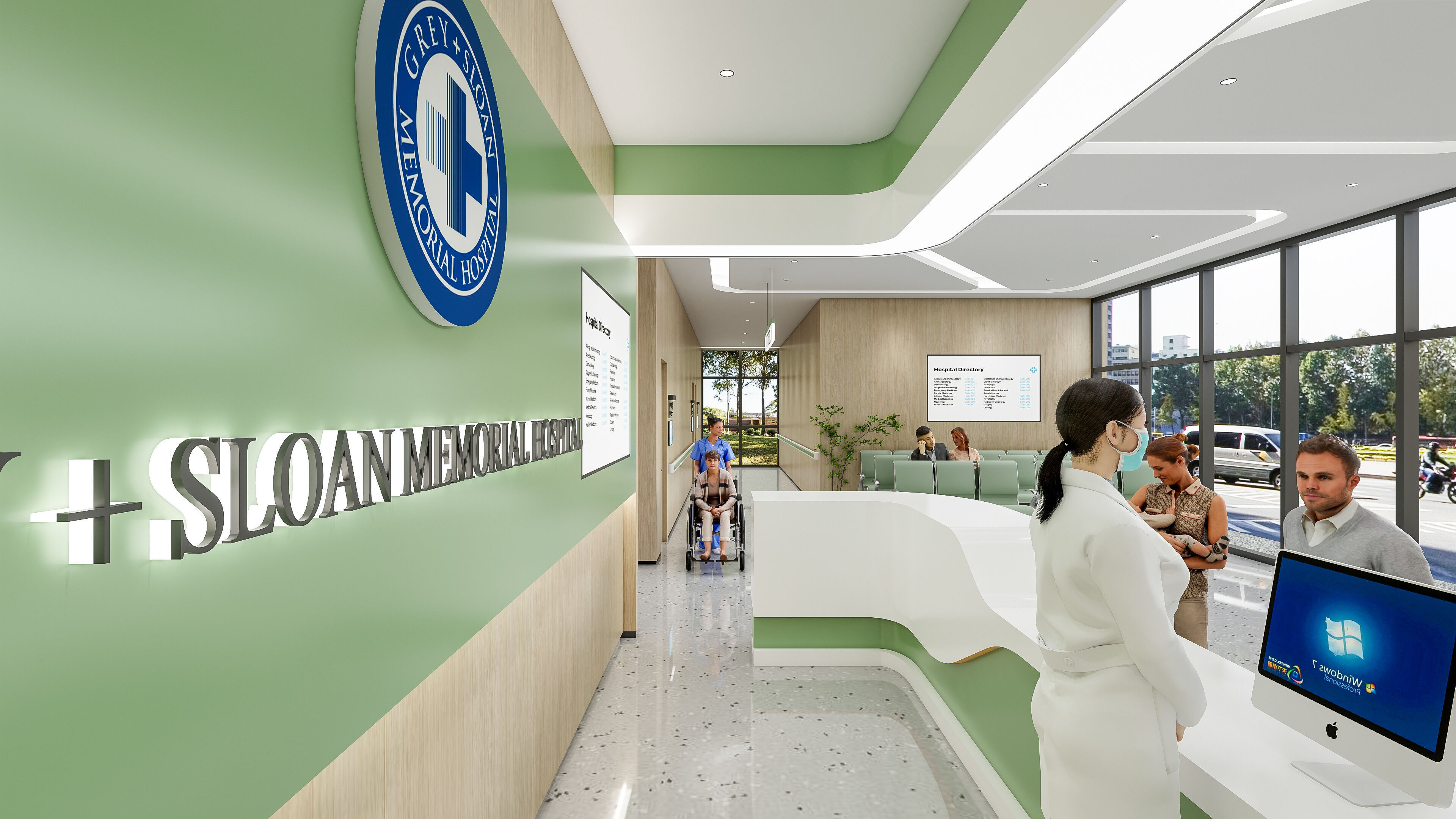 Hospital lobby reception hall 9 3D model_18