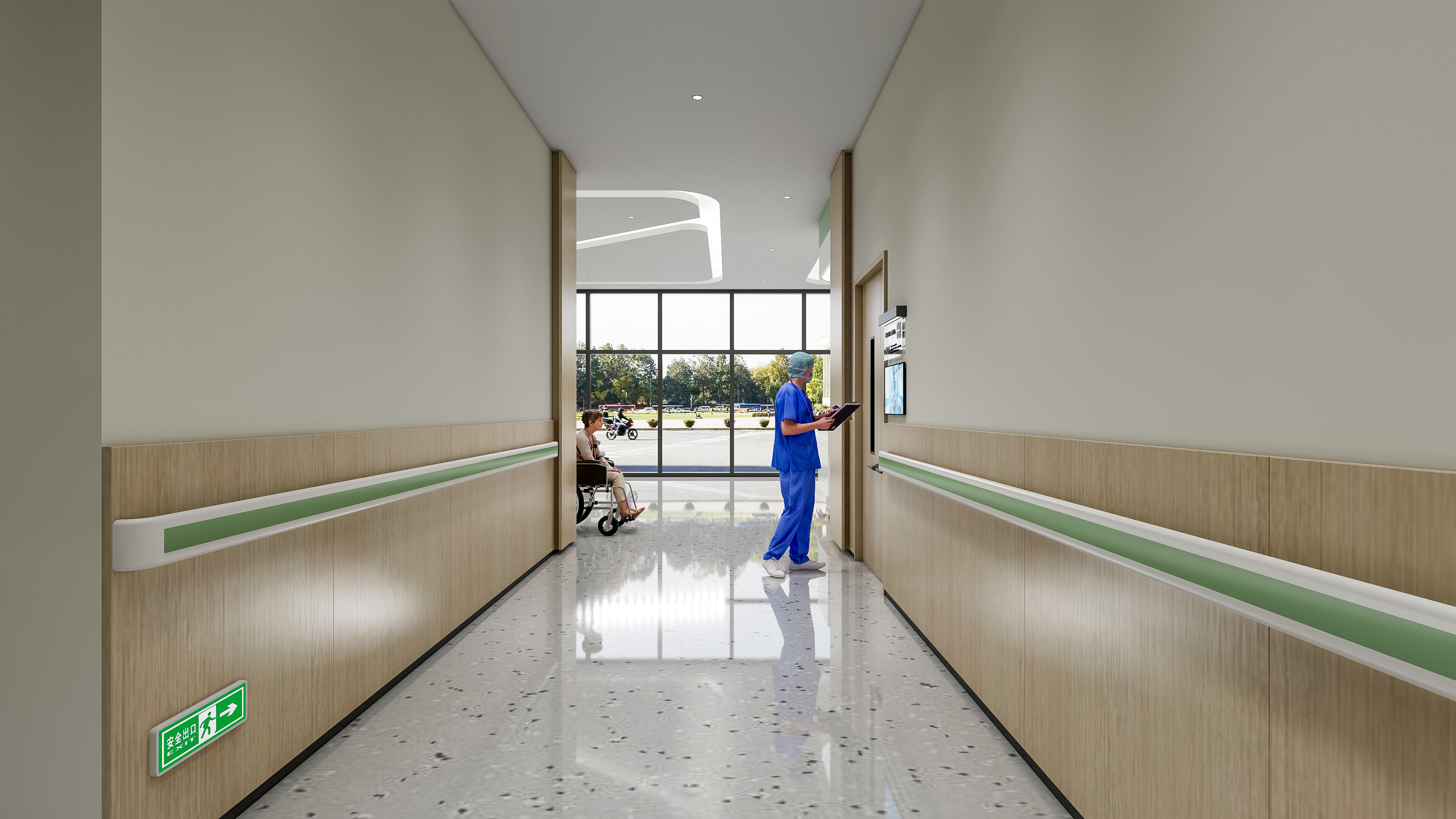 Hospital lobby reception hall 9 3D model_12