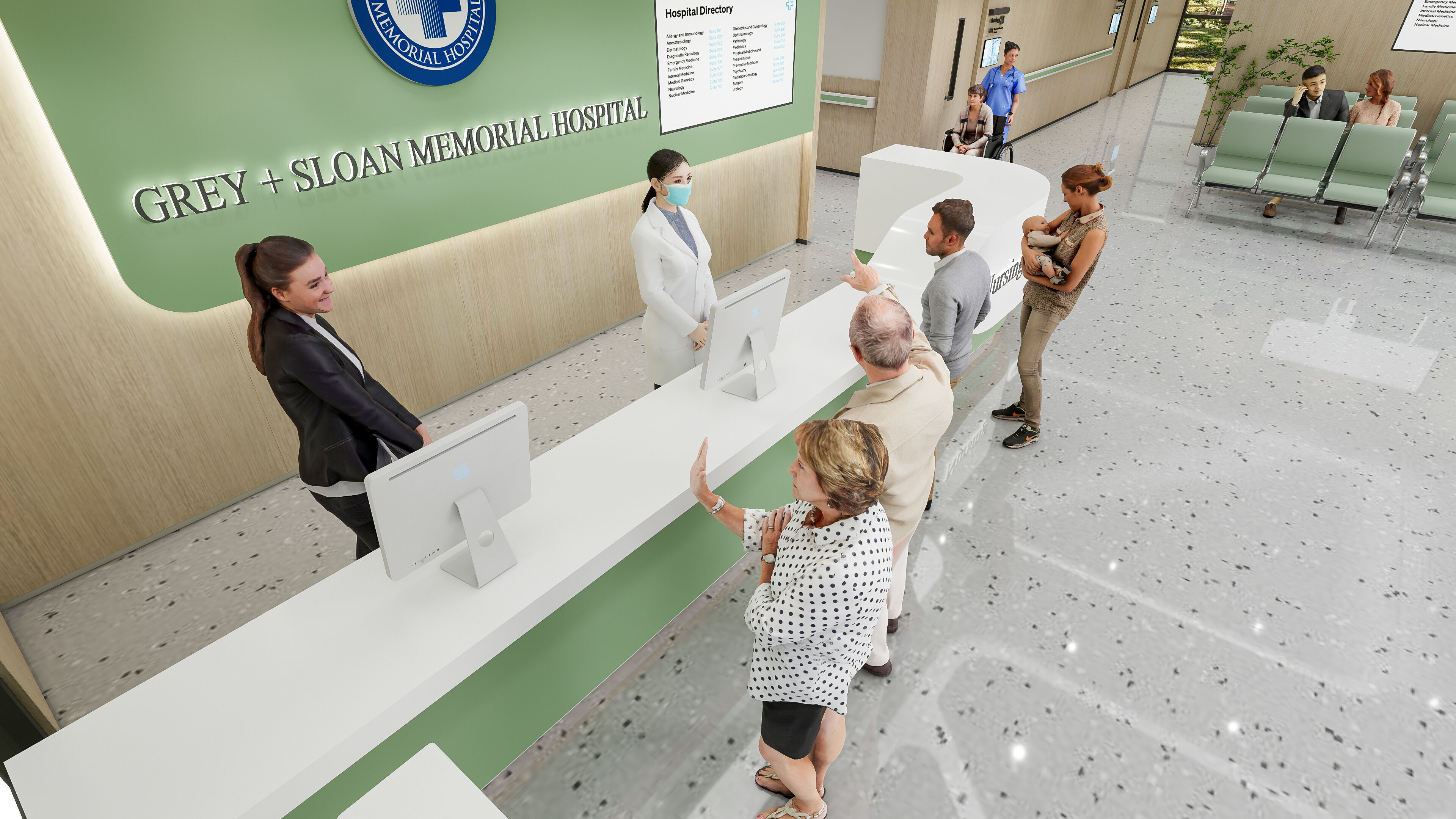 Hospital lobby reception hall 9 3D model_5