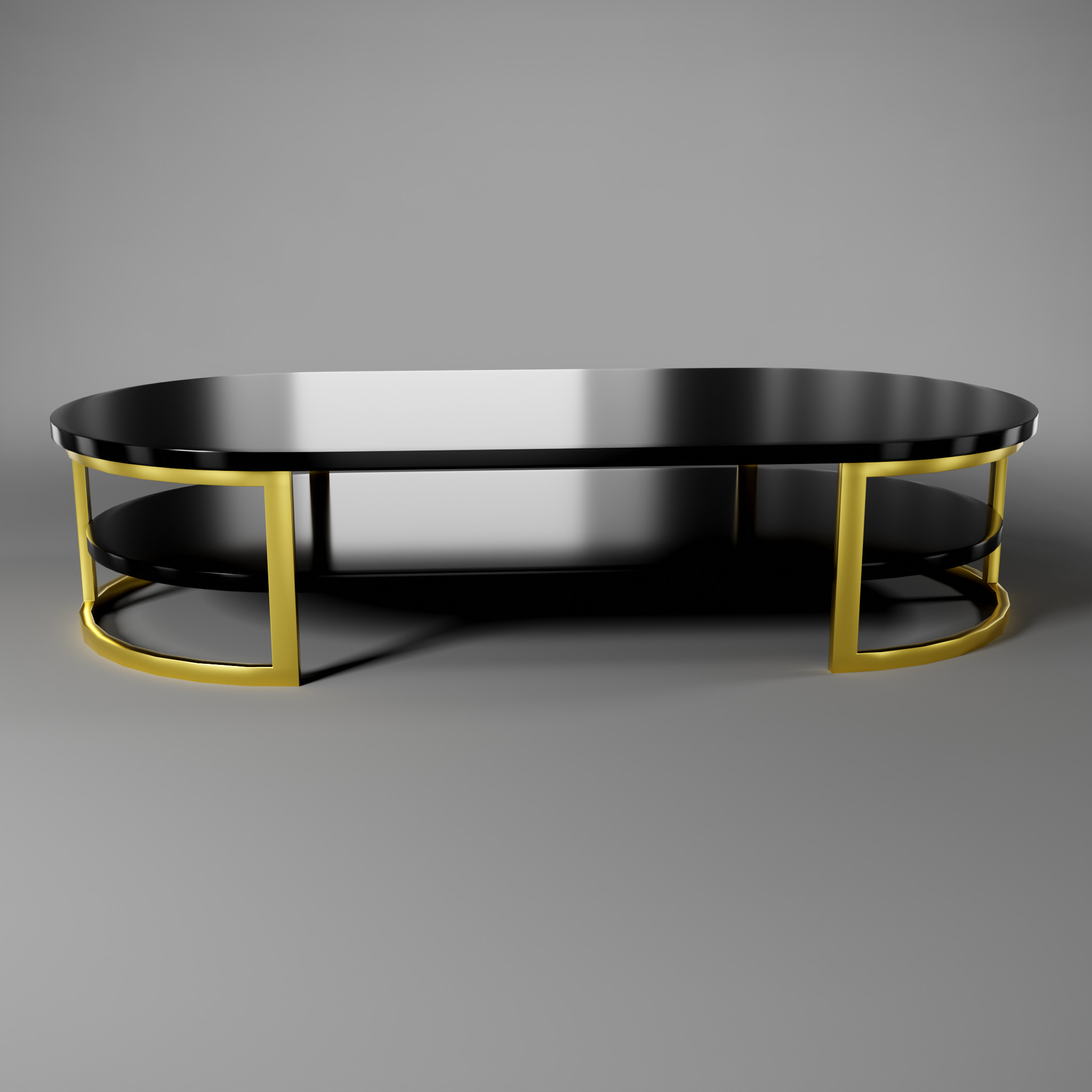 Rounded Coffee Table Low-poly 3D model_10