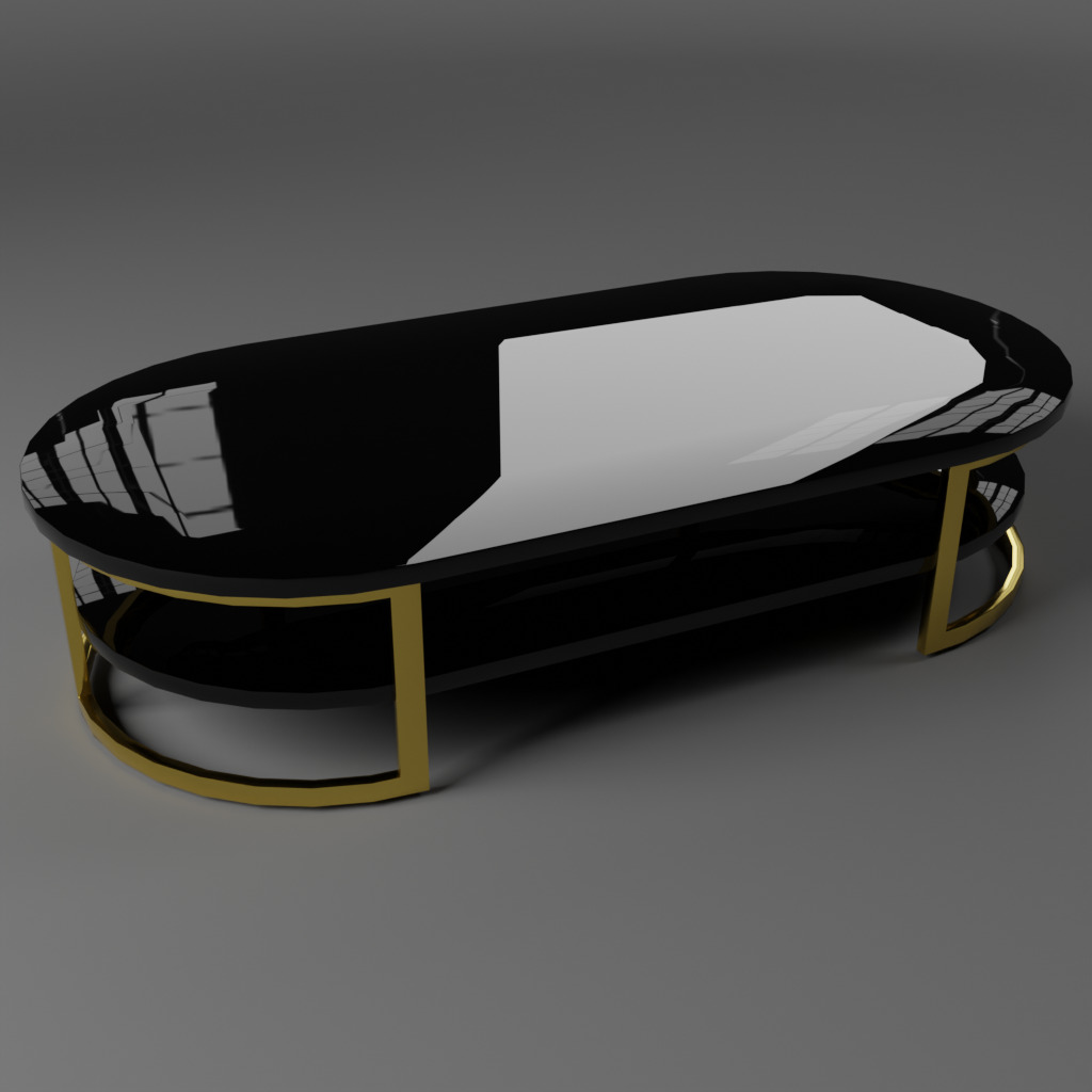 Rounded Coffee Table Low-poly 3D model_5
