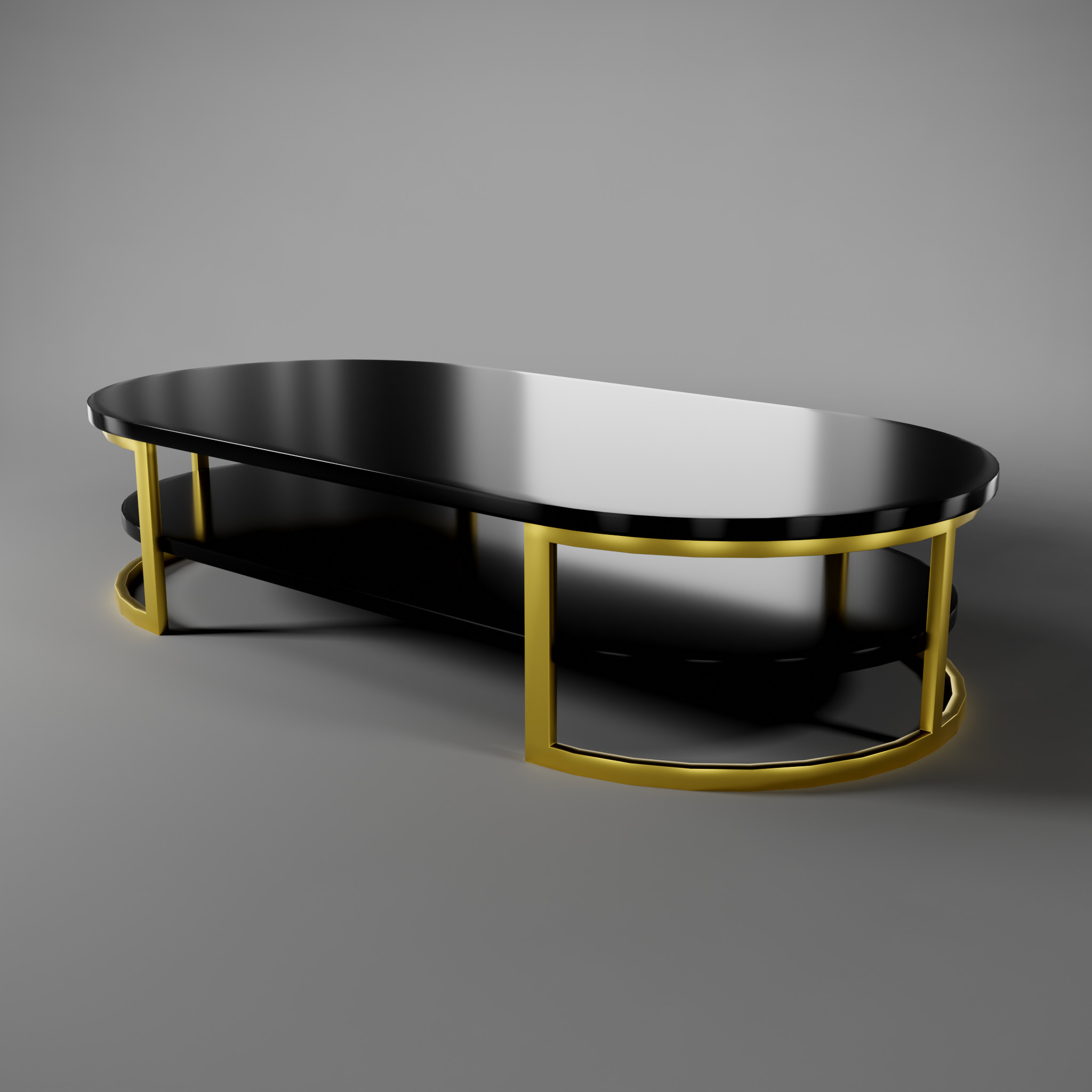 Rounded Coffee Table Low-poly 3D model_12