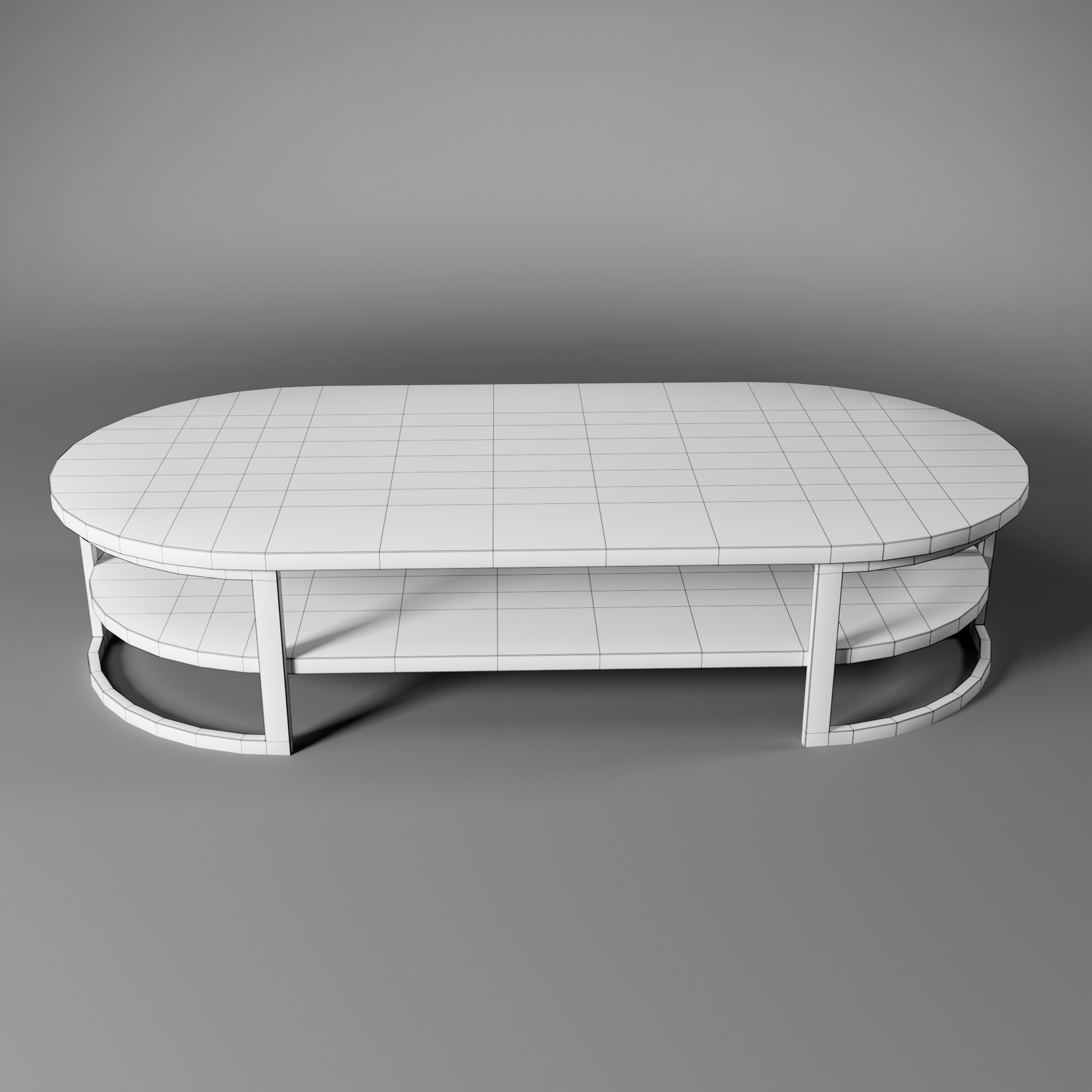 Rounded Coffee Table Low-poly 3D model_13