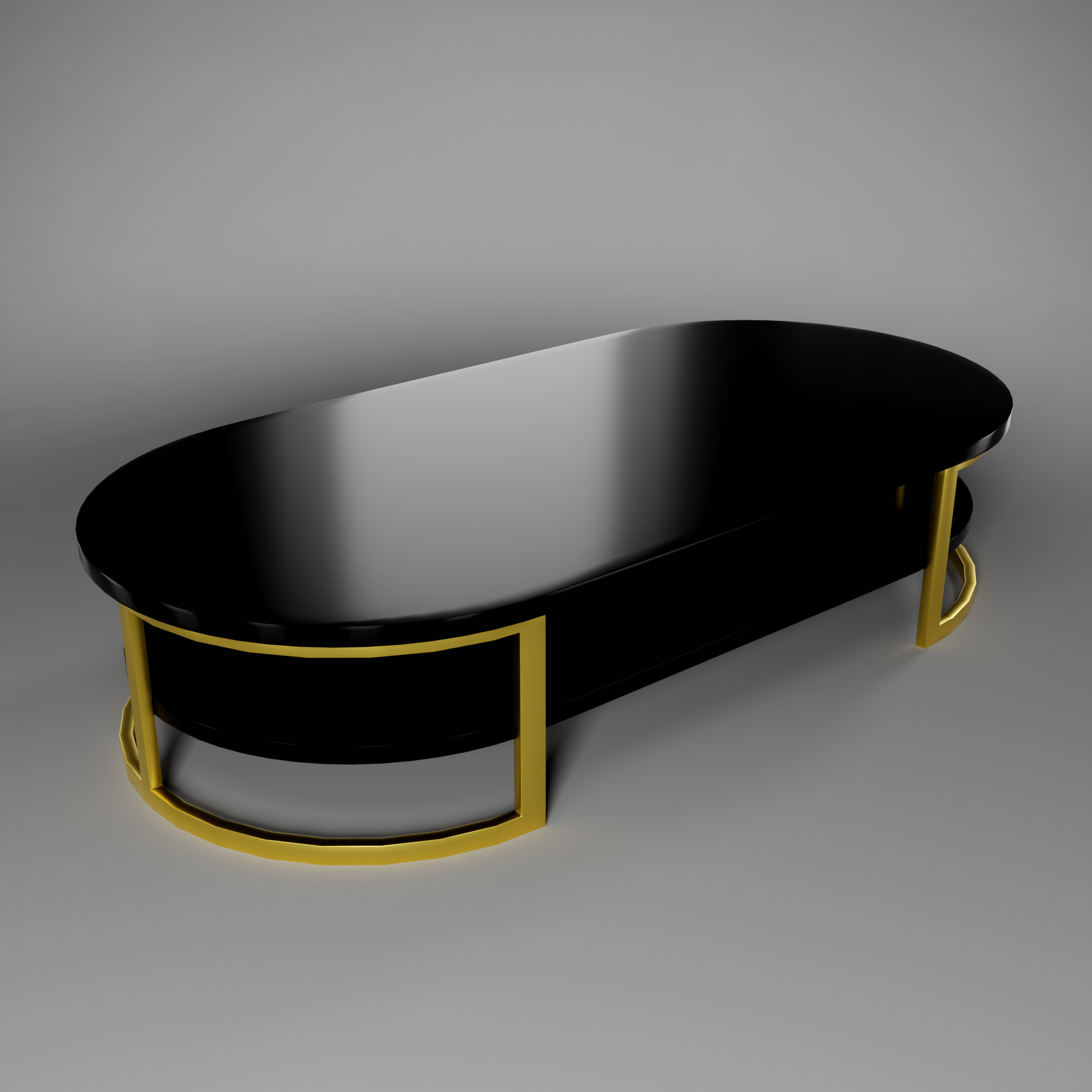 Rounded Coffee Table Low-poly 3D model_11