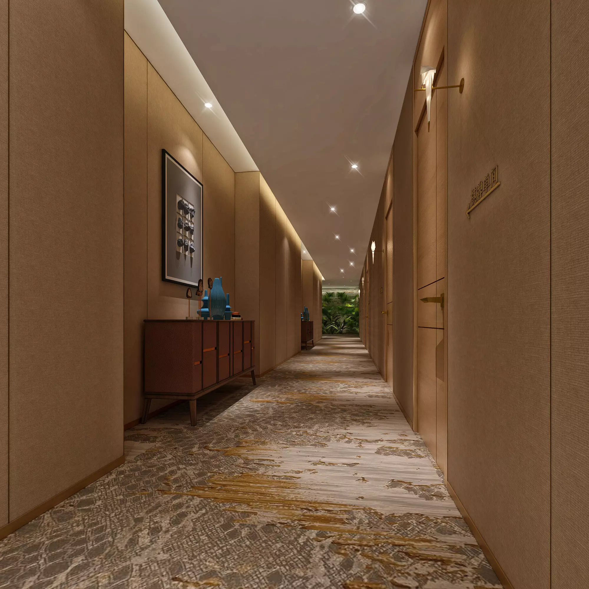 Hotel hallway 3D model
