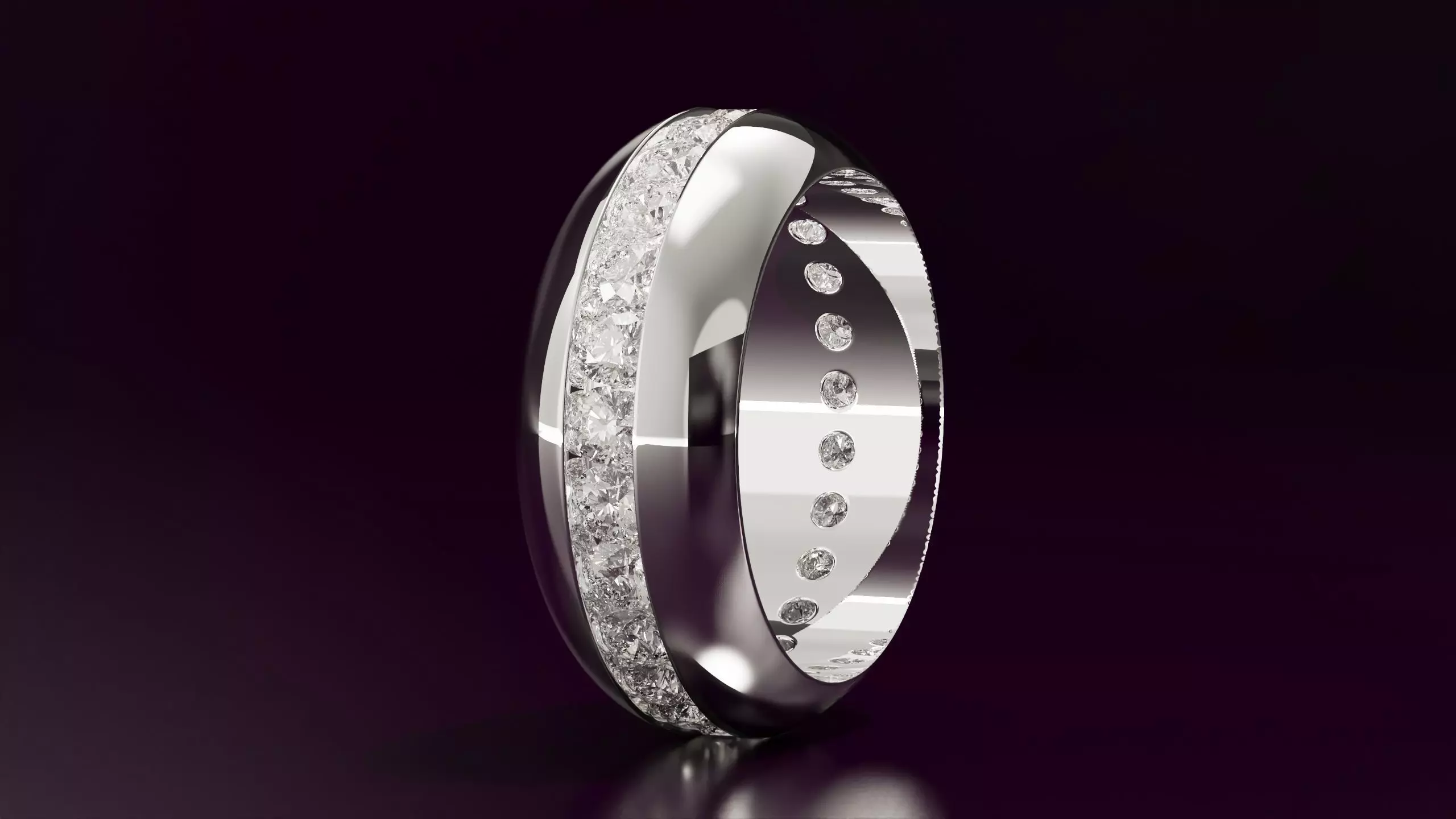 round cut eternity ring N08 54EU size 3D print model